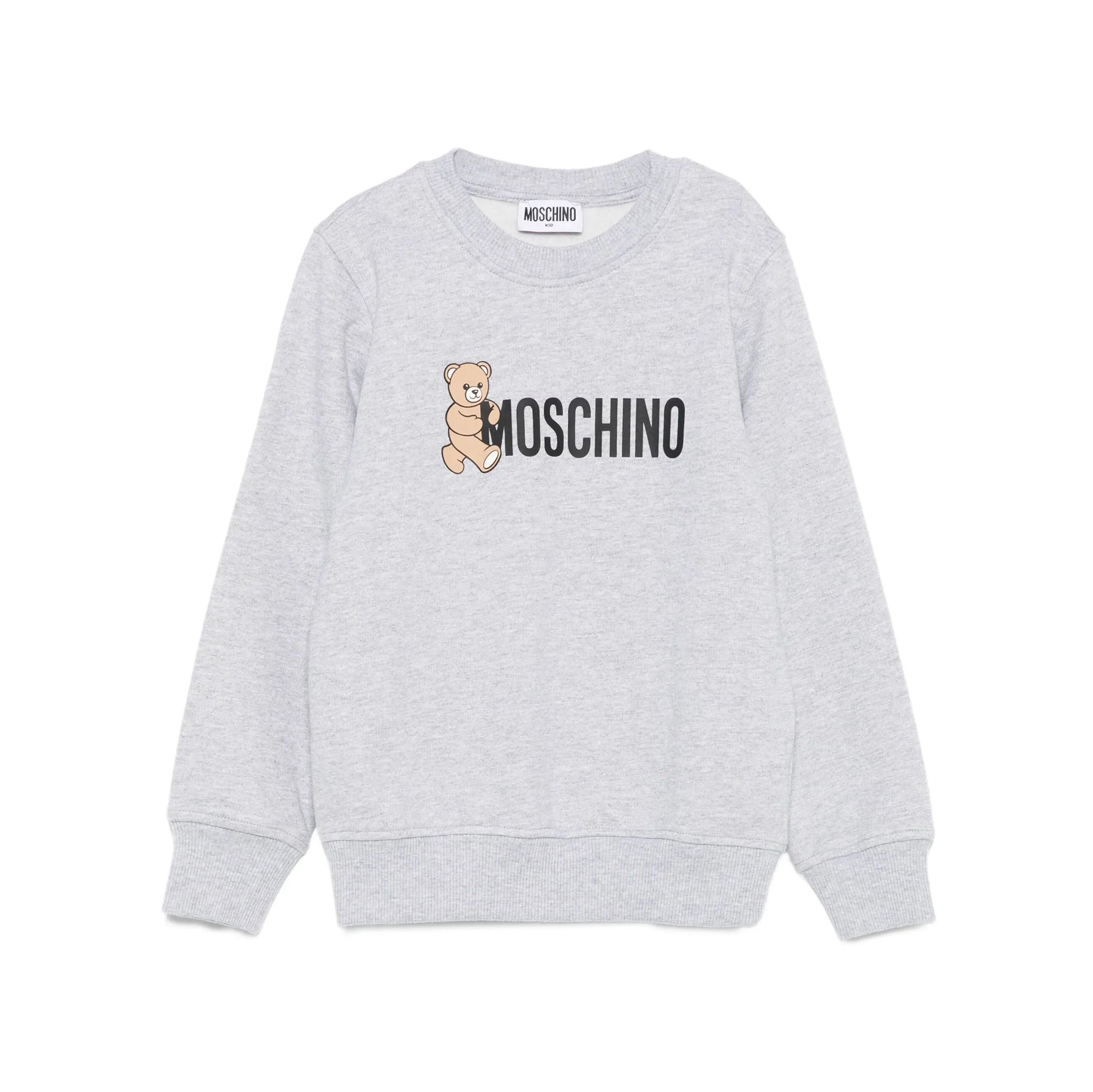 Boys & Girls Light Grey Printed Cotton Sweatshirt