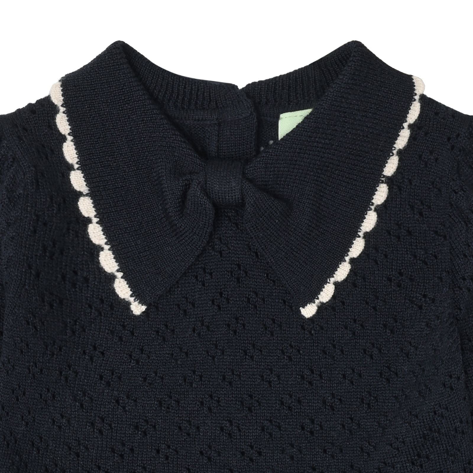 Girls Dark Navy Wool Dress