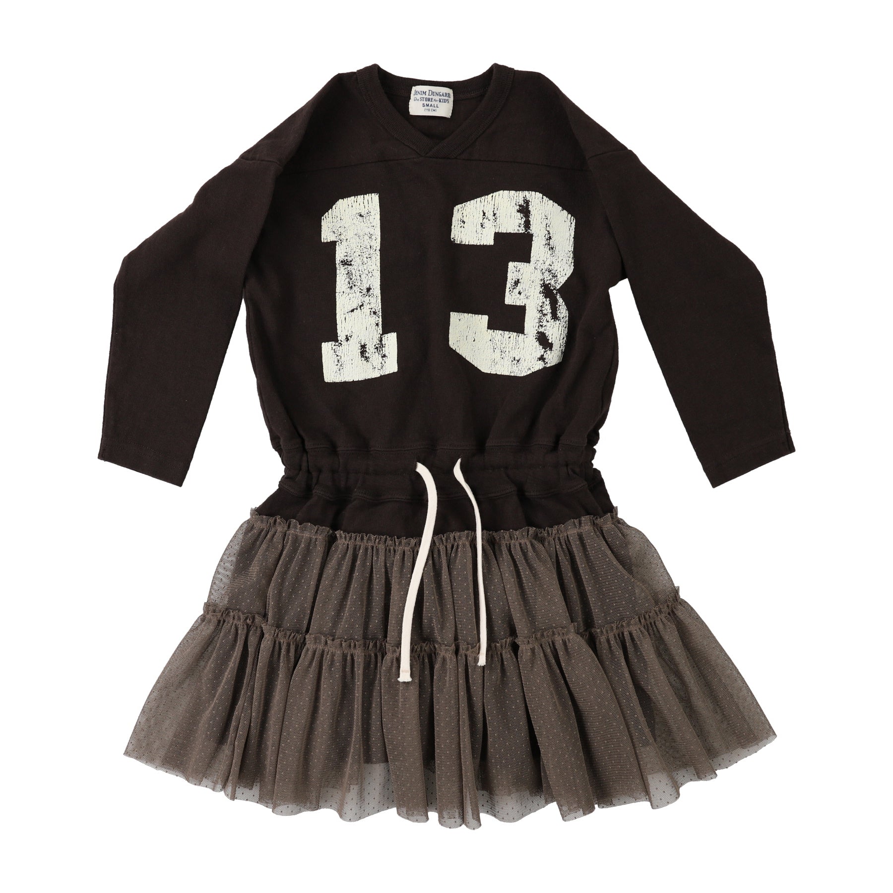 Girls Black Logo Cotton Dress