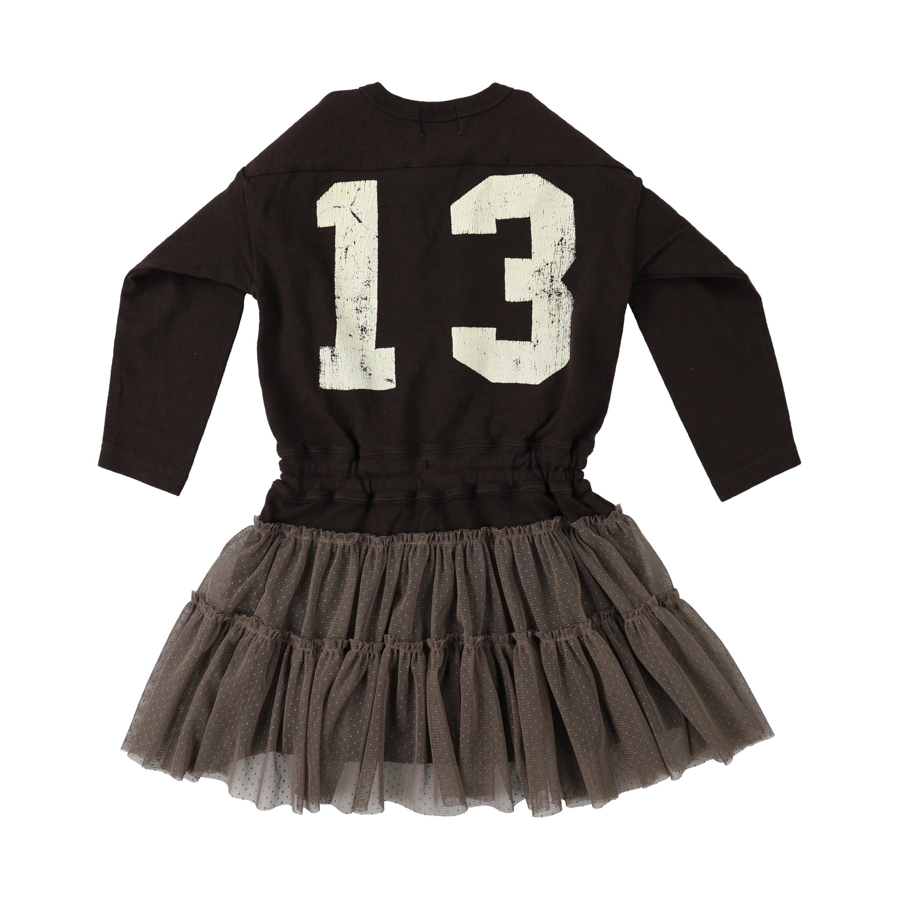 Girls Black Logo Cotton Dress