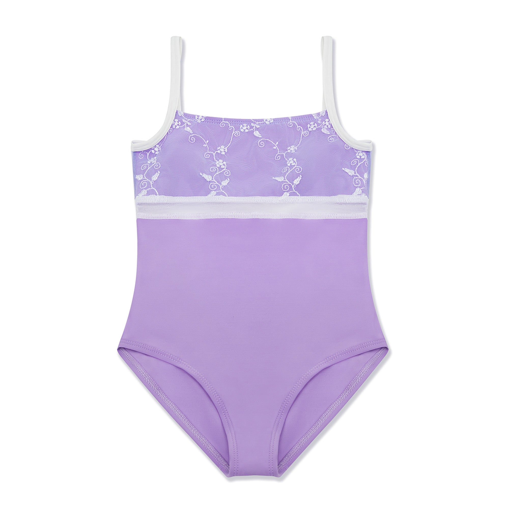 Girls Purple Embroidered Ballet Onesies