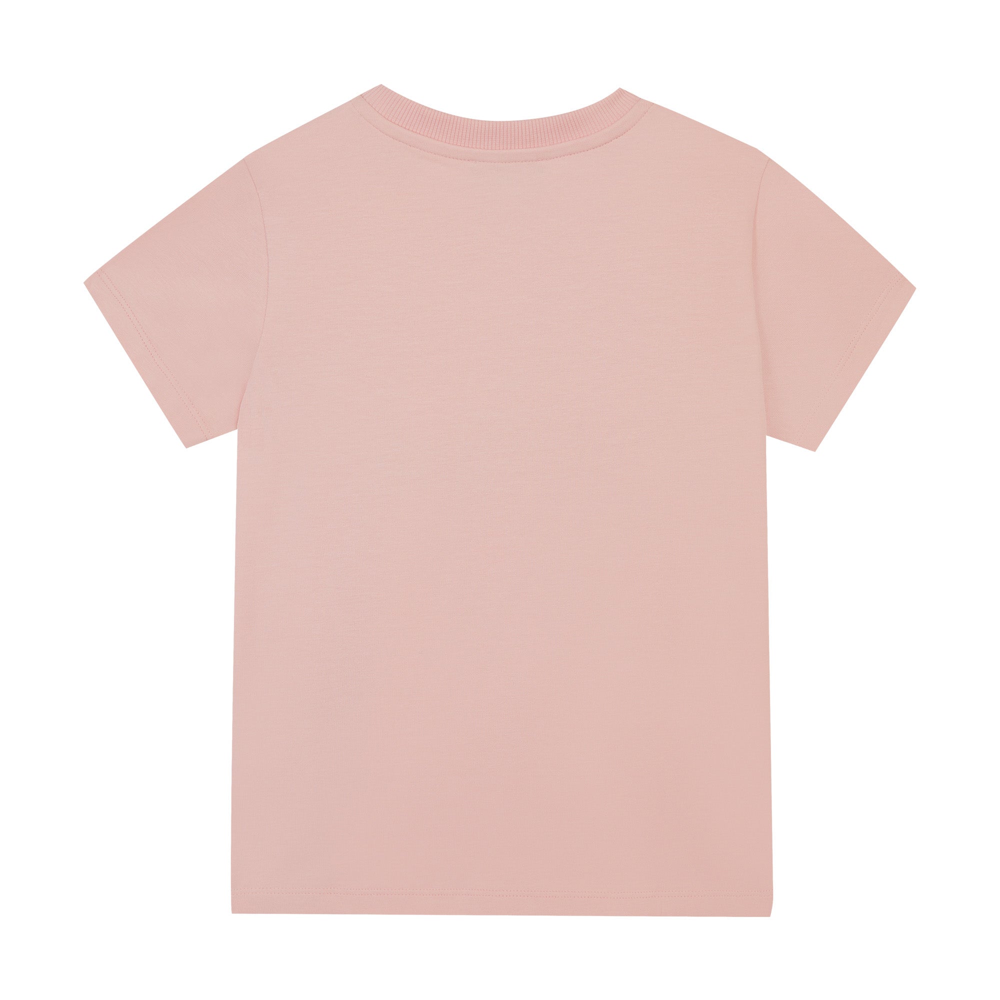 Girls Pink Printed Cotton T-Shirt