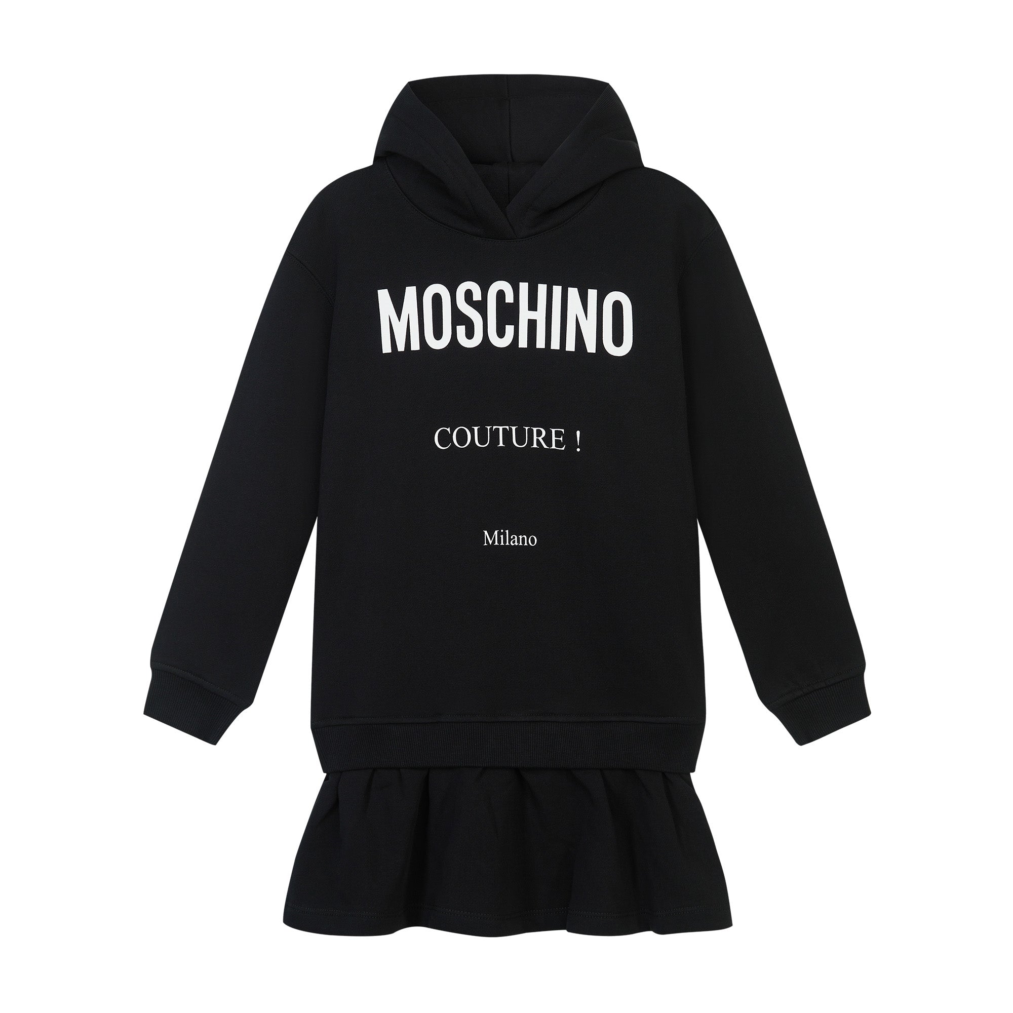 Girls Black Logo Cotton Dress