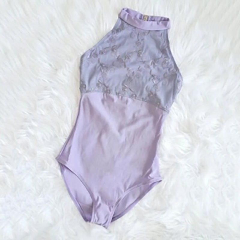 Women Purple Embroidered Ballet Onesies