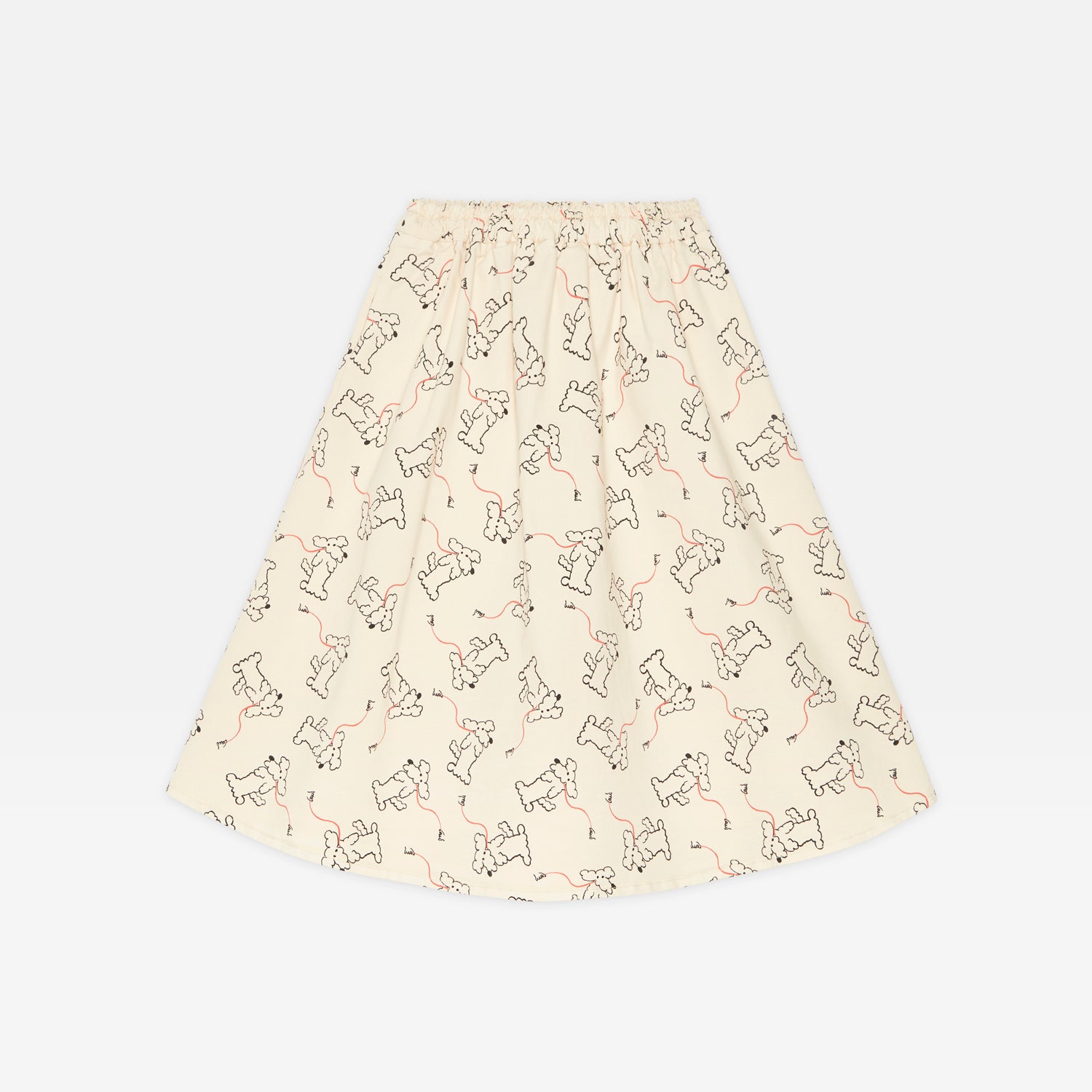 Girls White Printed Cotton Skirt