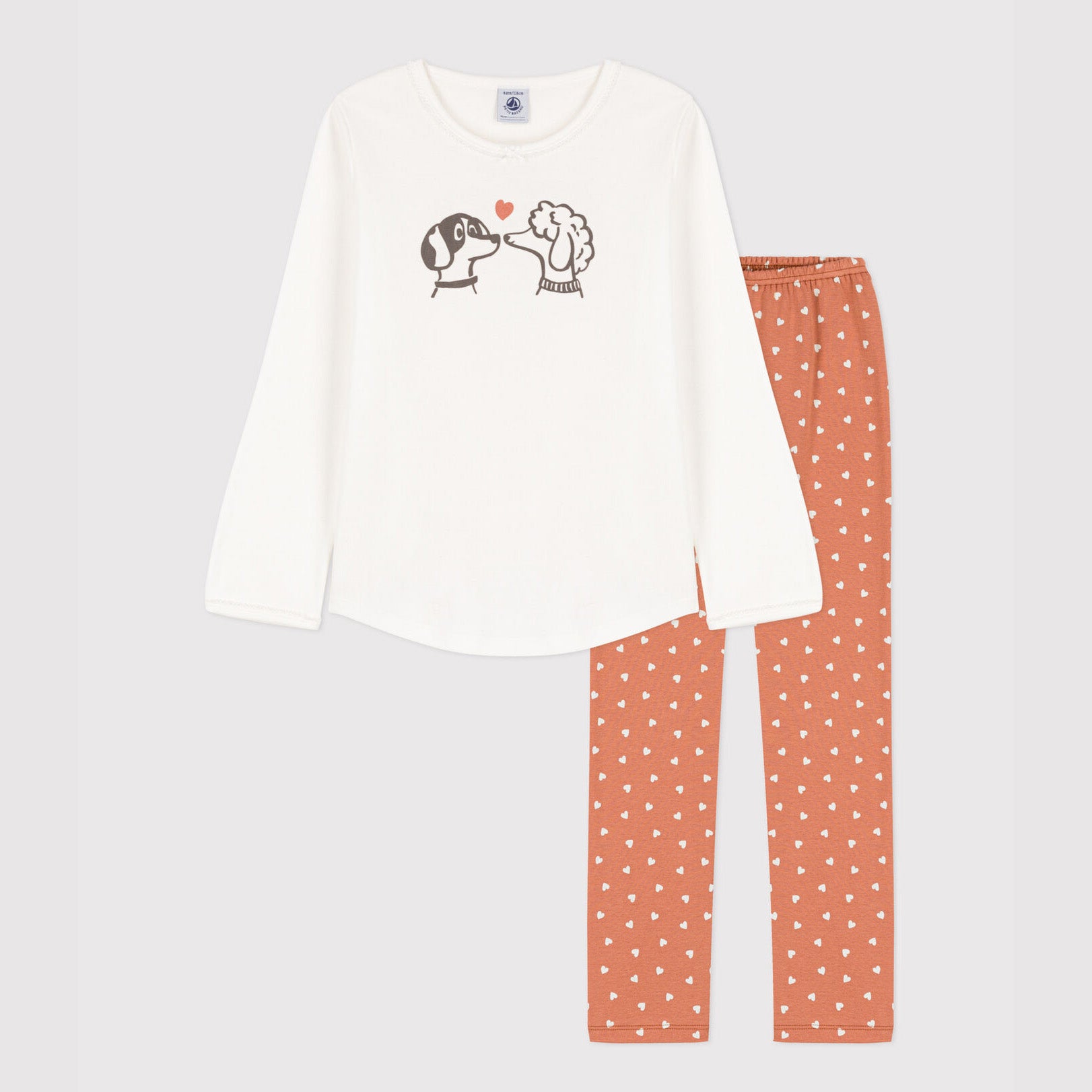 Girls White Printed Cotton Nightwear Set