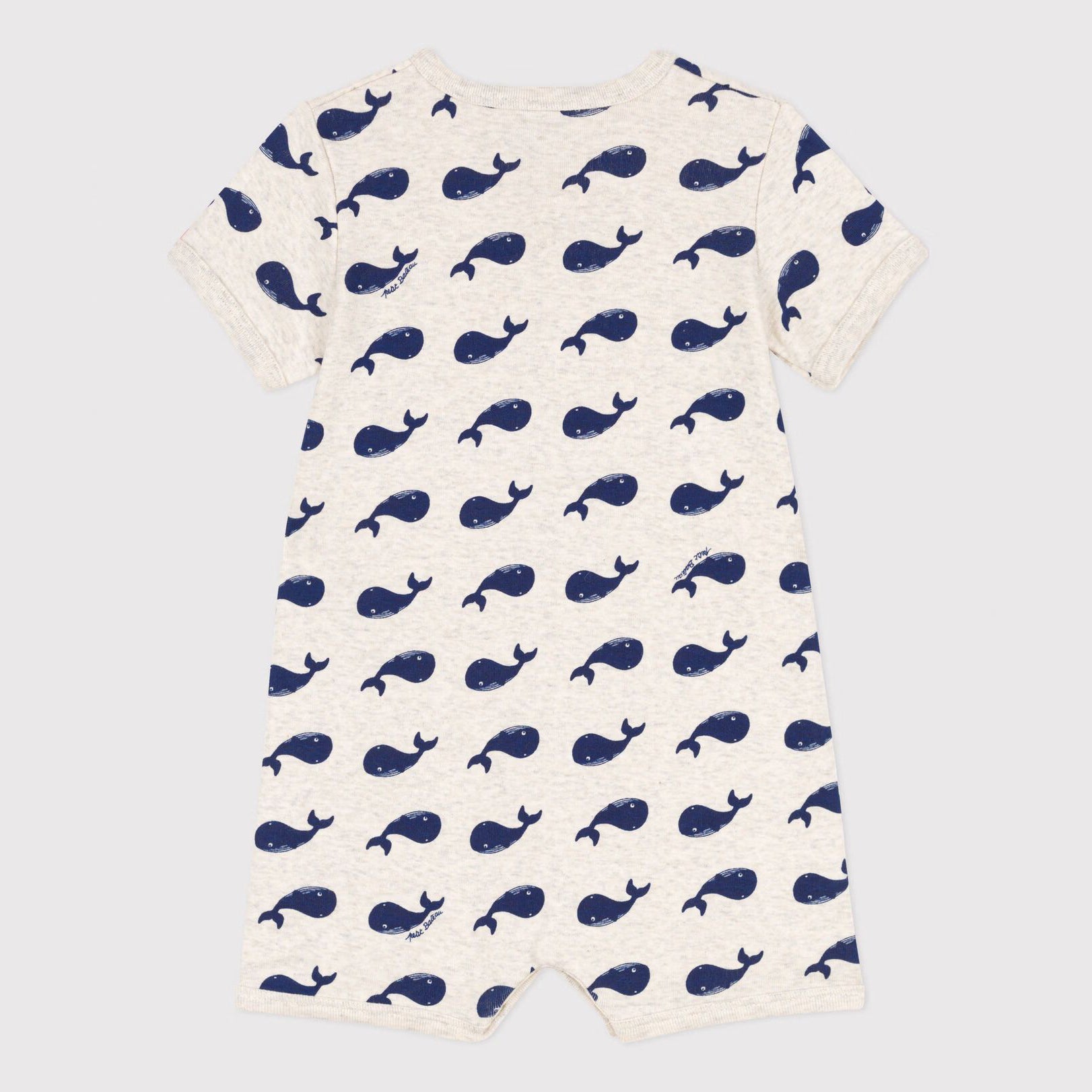 Baby Boys Beige Printed Cotton Babysuit