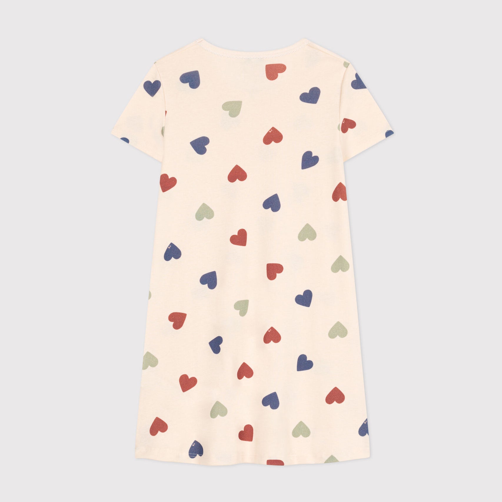 Girls Ivory Heart Cotton Nightwear Dress