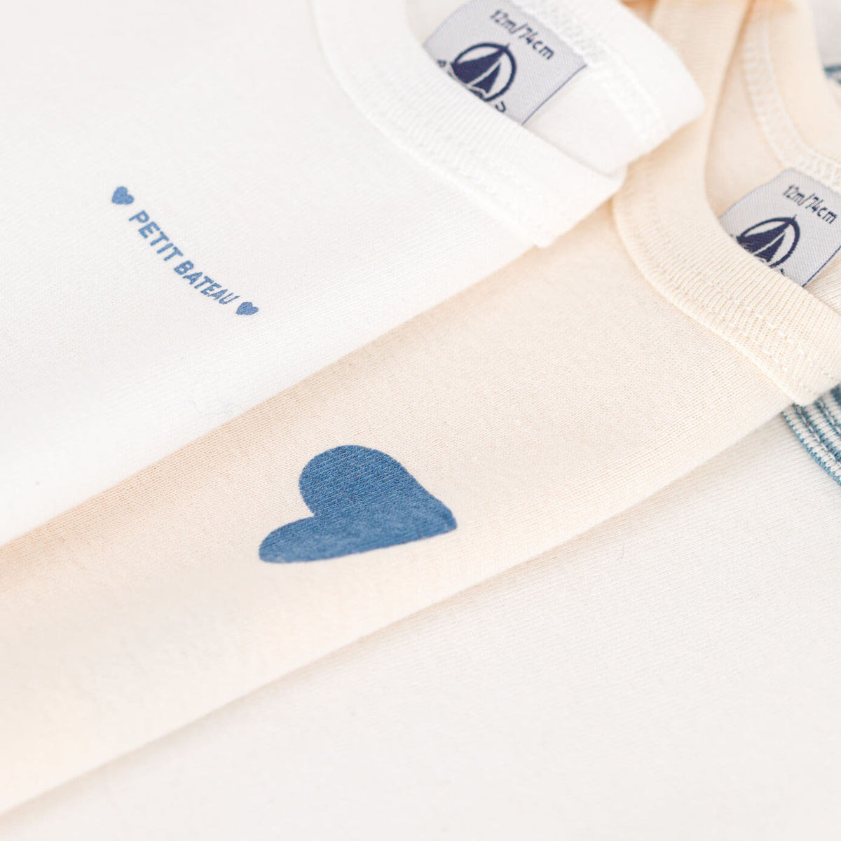 Lot de 3 grenouillères en coton blanc pour bébés garçons et filles