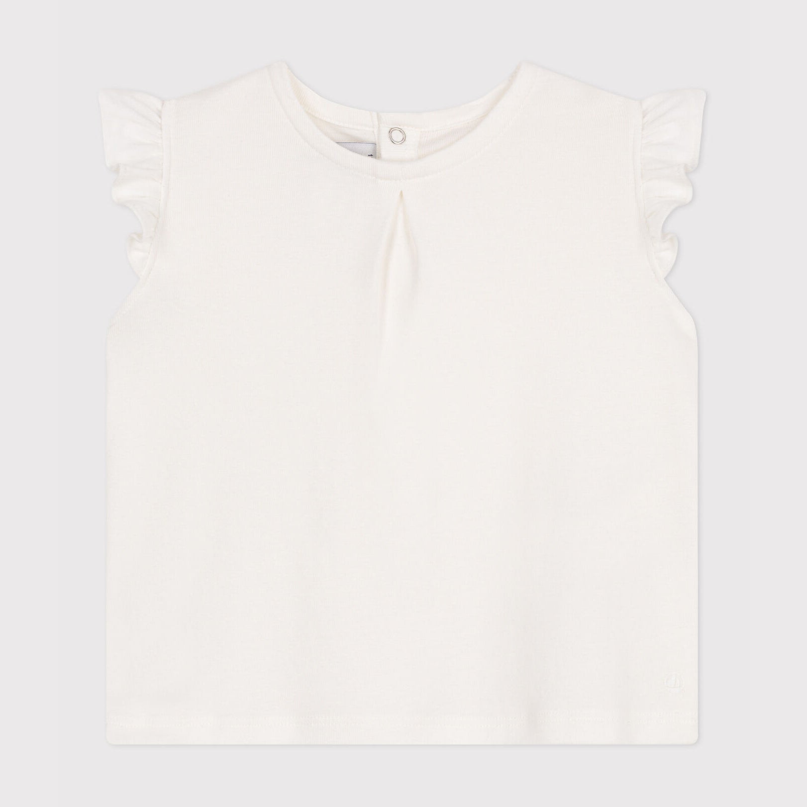 Baby Girls Ivory Cotton T-Shirt