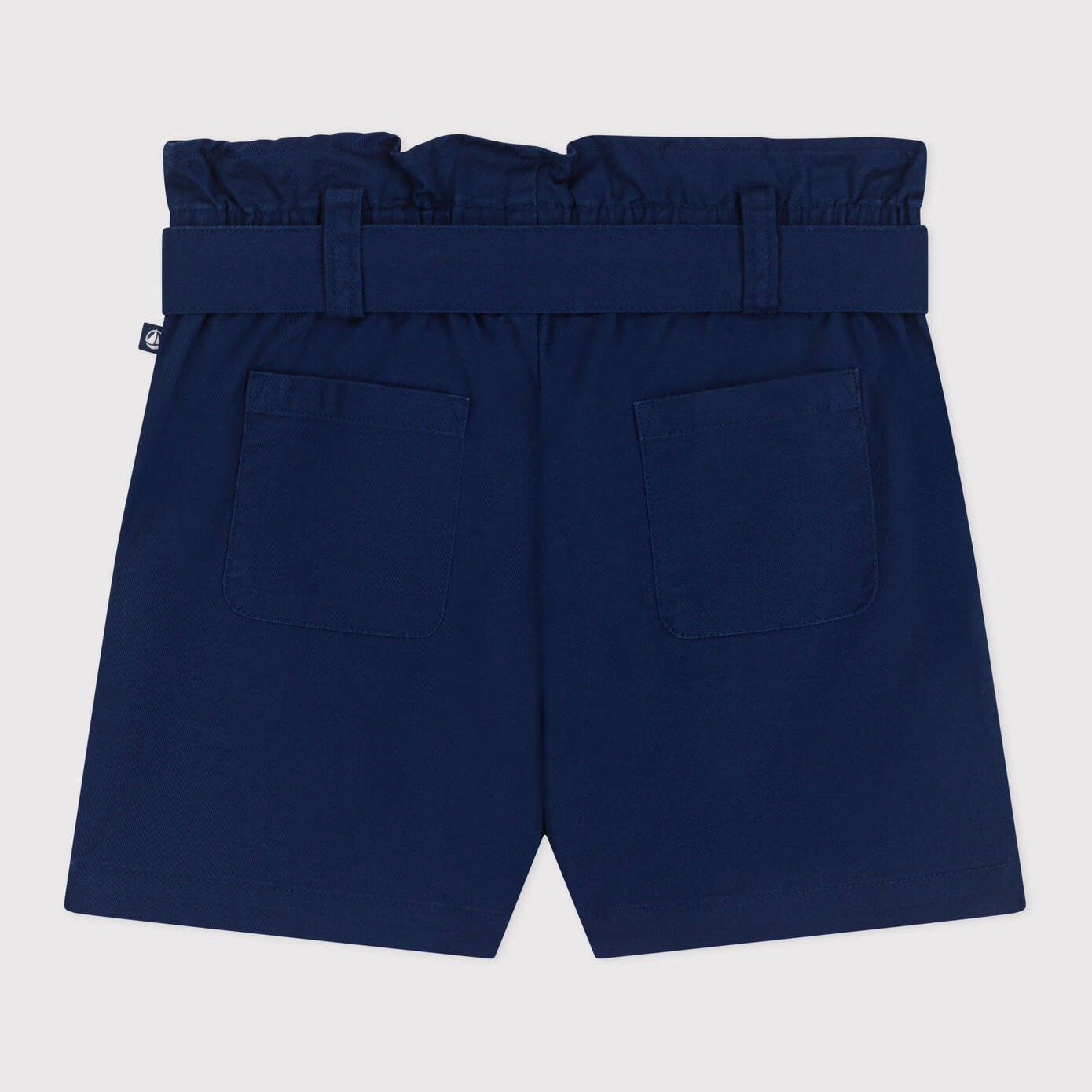 Girls Blue Lace-Up Cotton Shorts
