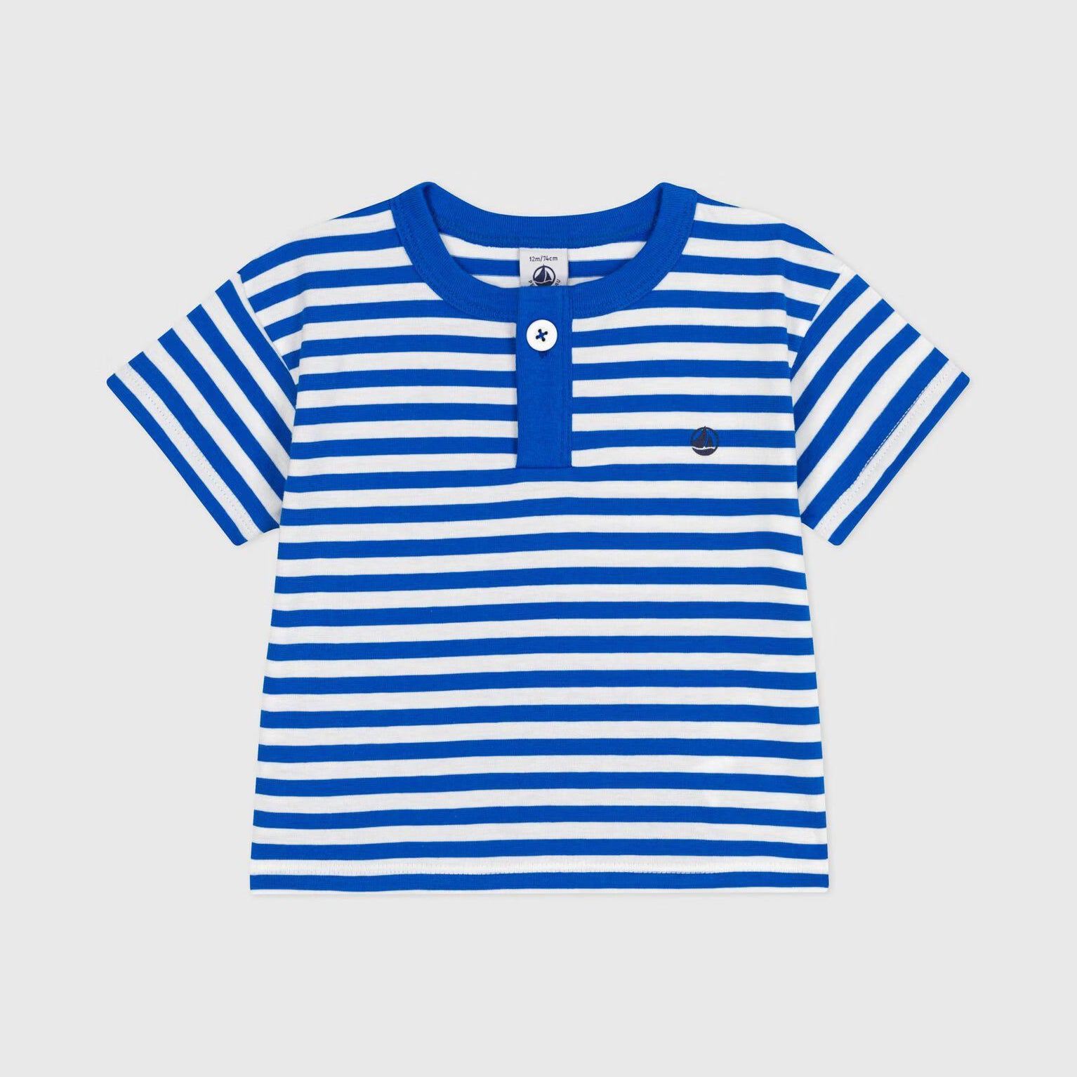 Baby Boys Blue Stripes Cotton T-Shirt