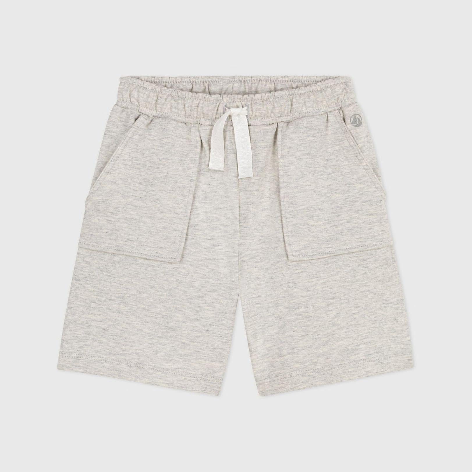 Boys Light Grey Cotton Shorts