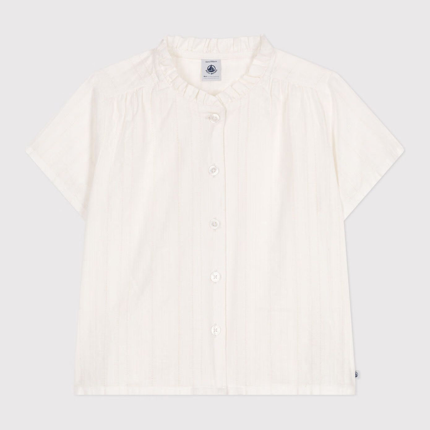 Girls White Cotton T-Shirt