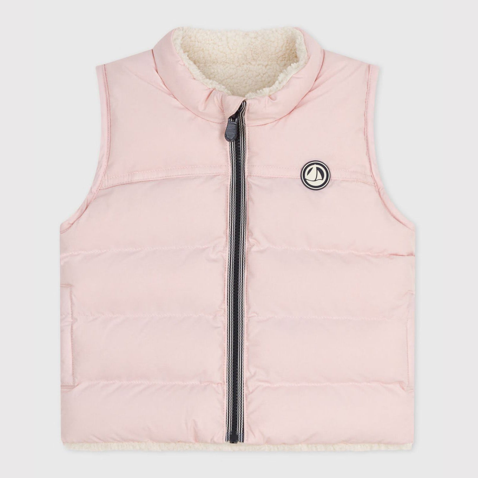 Baby Girls Light Pink Reversible Padded Gilet