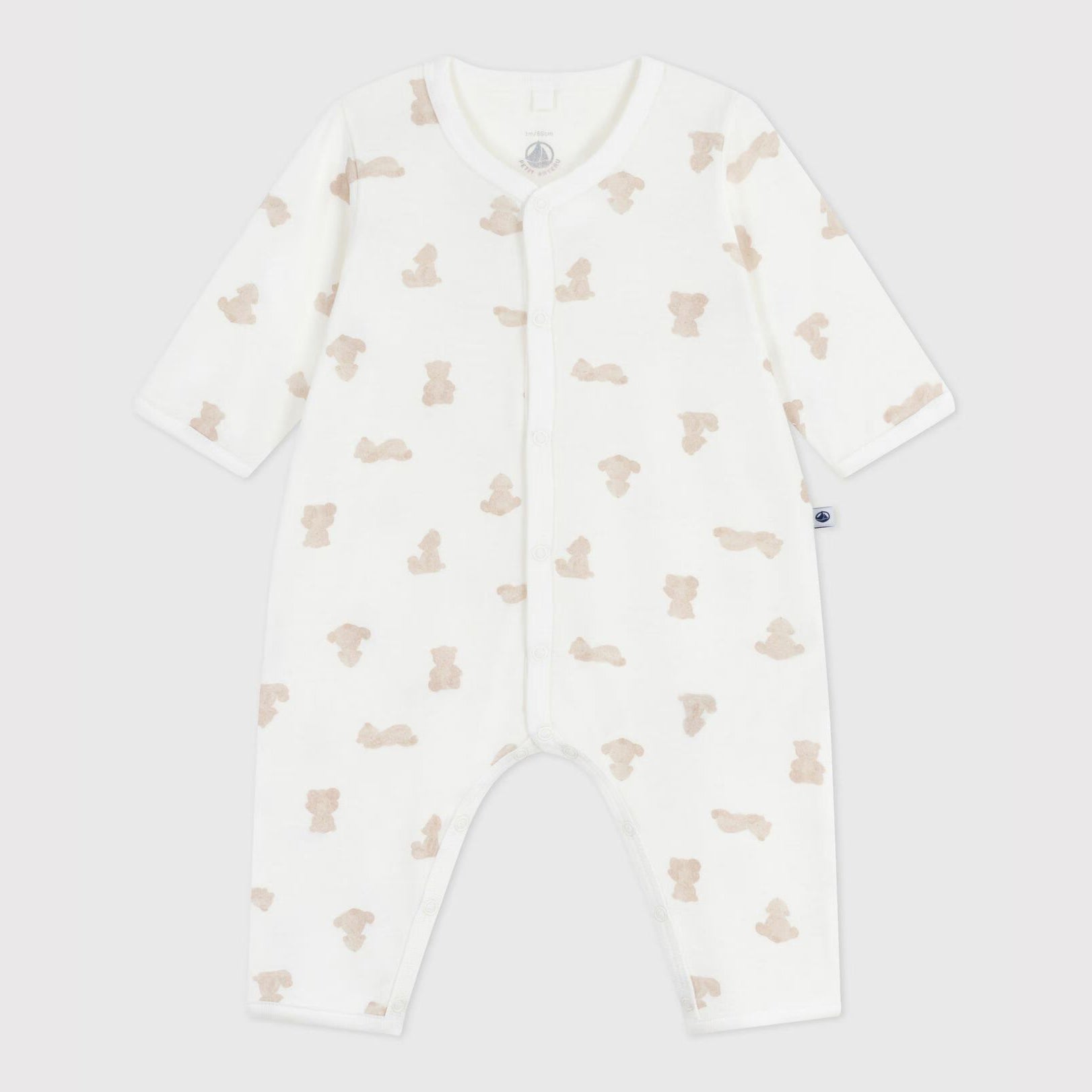 Baby Boys & Girls White Printed Cotton Babysuit