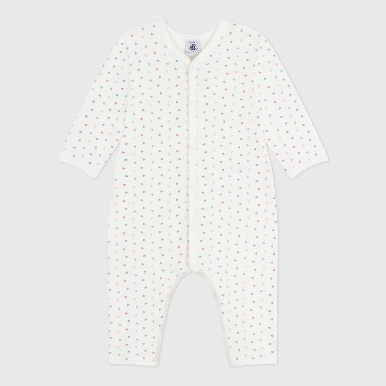 Baby Girls White Heart Cotton Babysuit