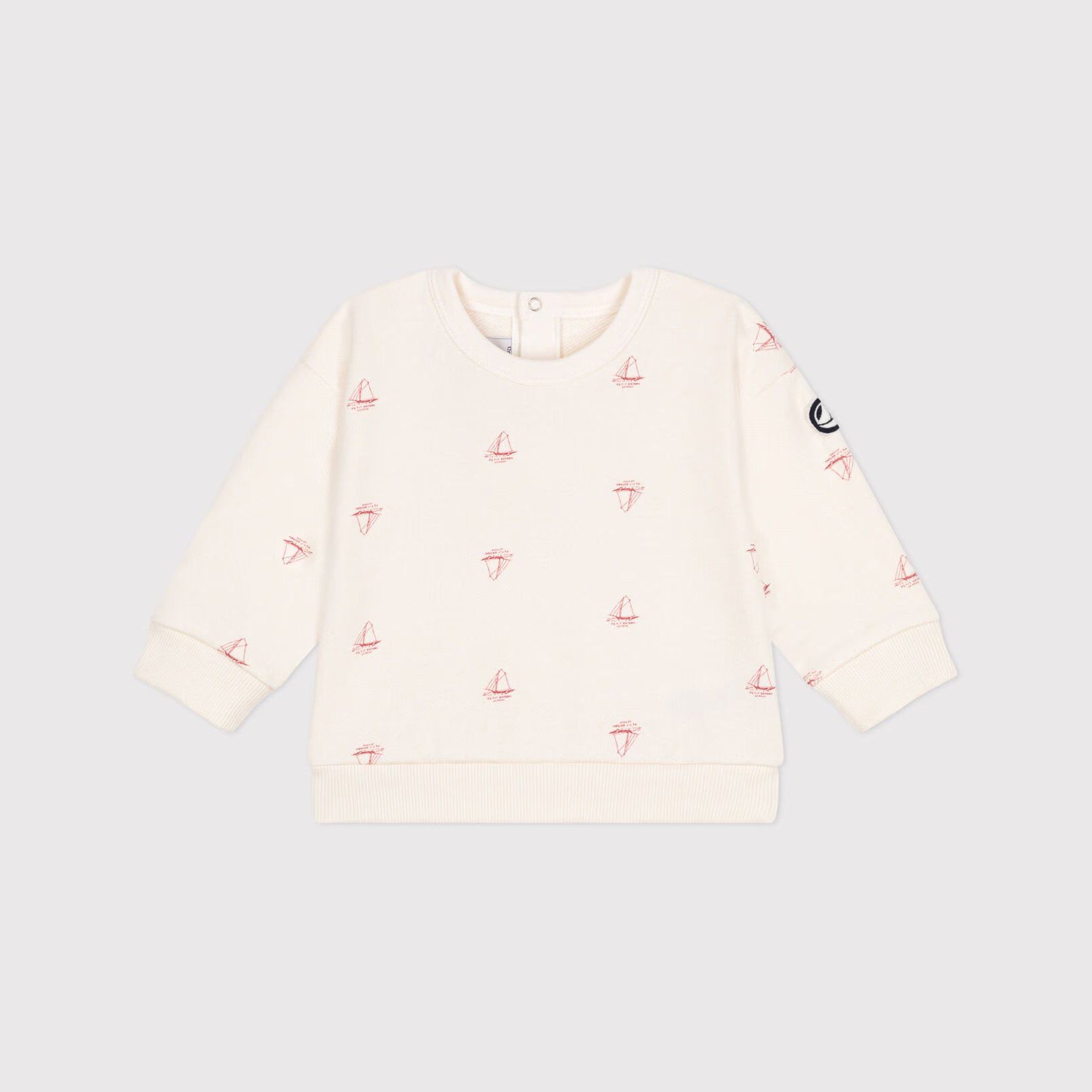 Baby Boys & Girls White Printed Cotton Sweatshirt