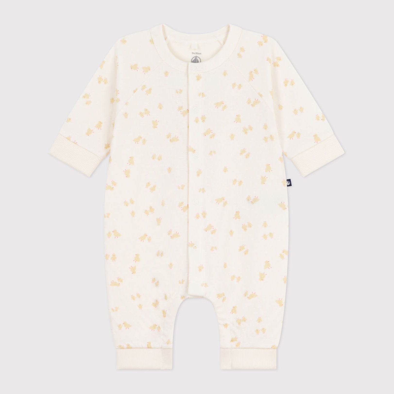 Baby Boys & Girls White Printed Cotton Babysuit