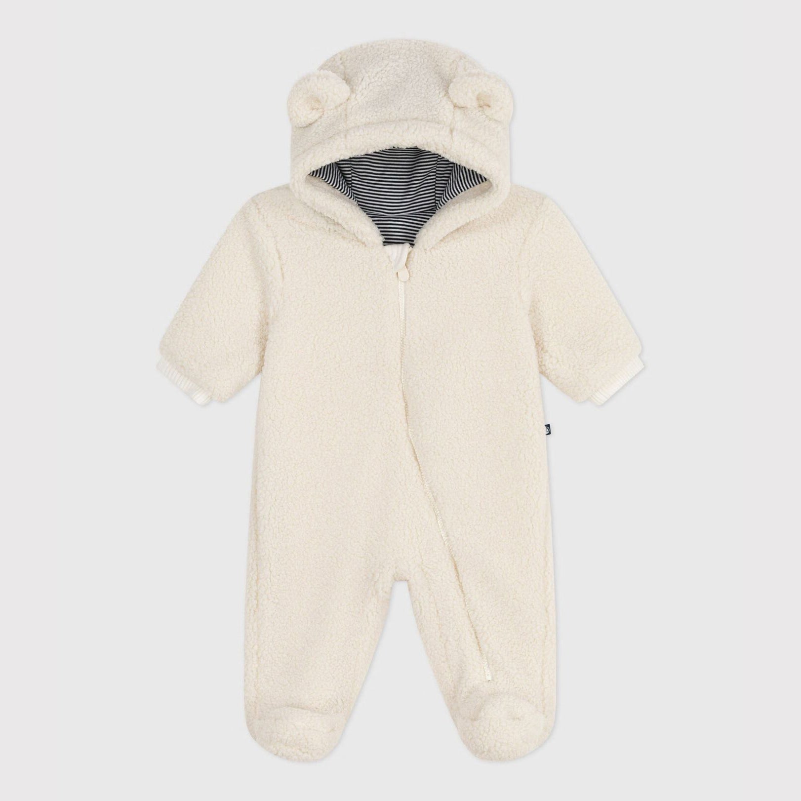 Baby Boys & Girls White Plush Babysuit