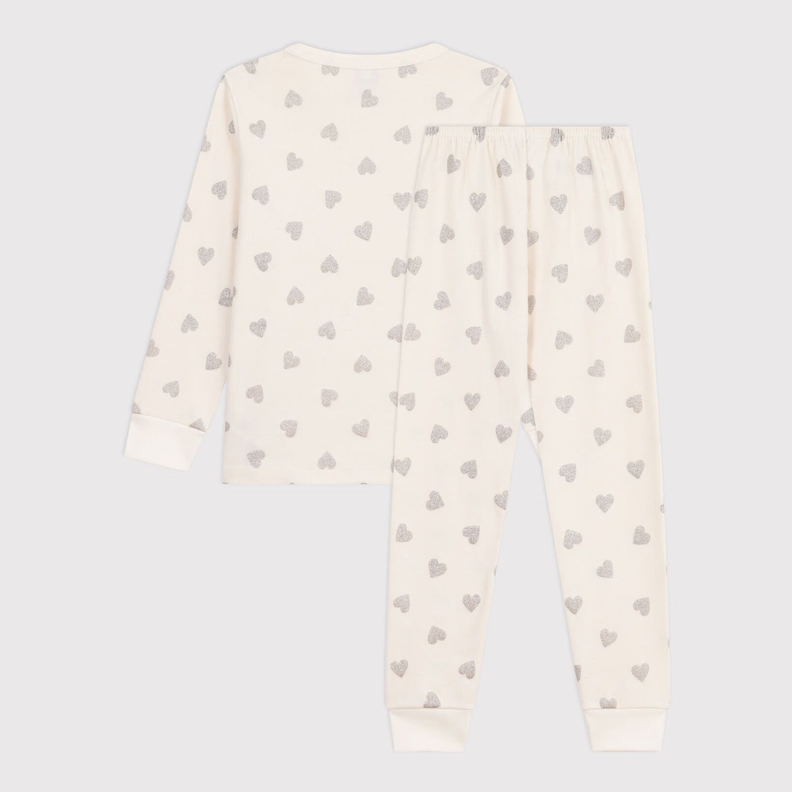 Girls Beige Heart Cotton Nightwear Set