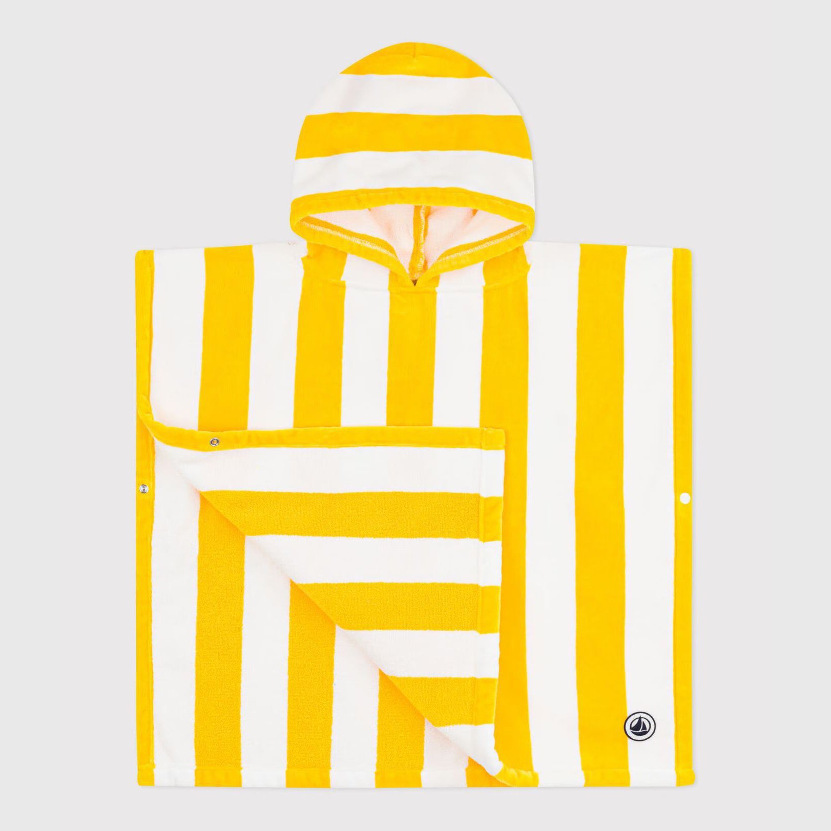 Boys & Girls Yellow Stripes Cotton Terry Bath Poncho