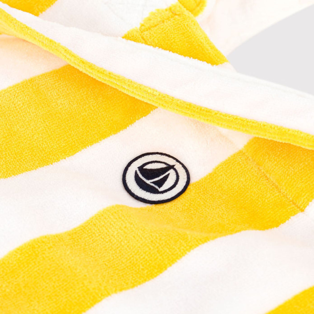 Sac fourre-tout en coton éponge à rayures jaunes (H42 x L49 x P20 cm)