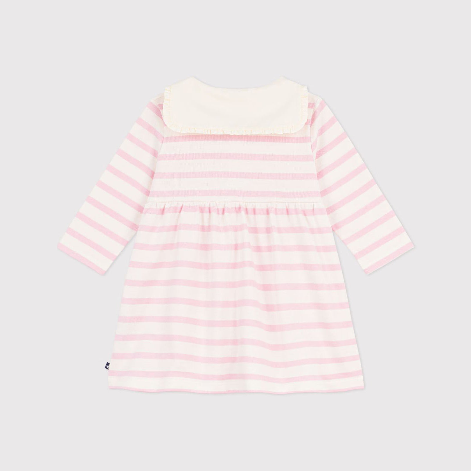 Baby Girls Light Pink Stripes Cotton Dress