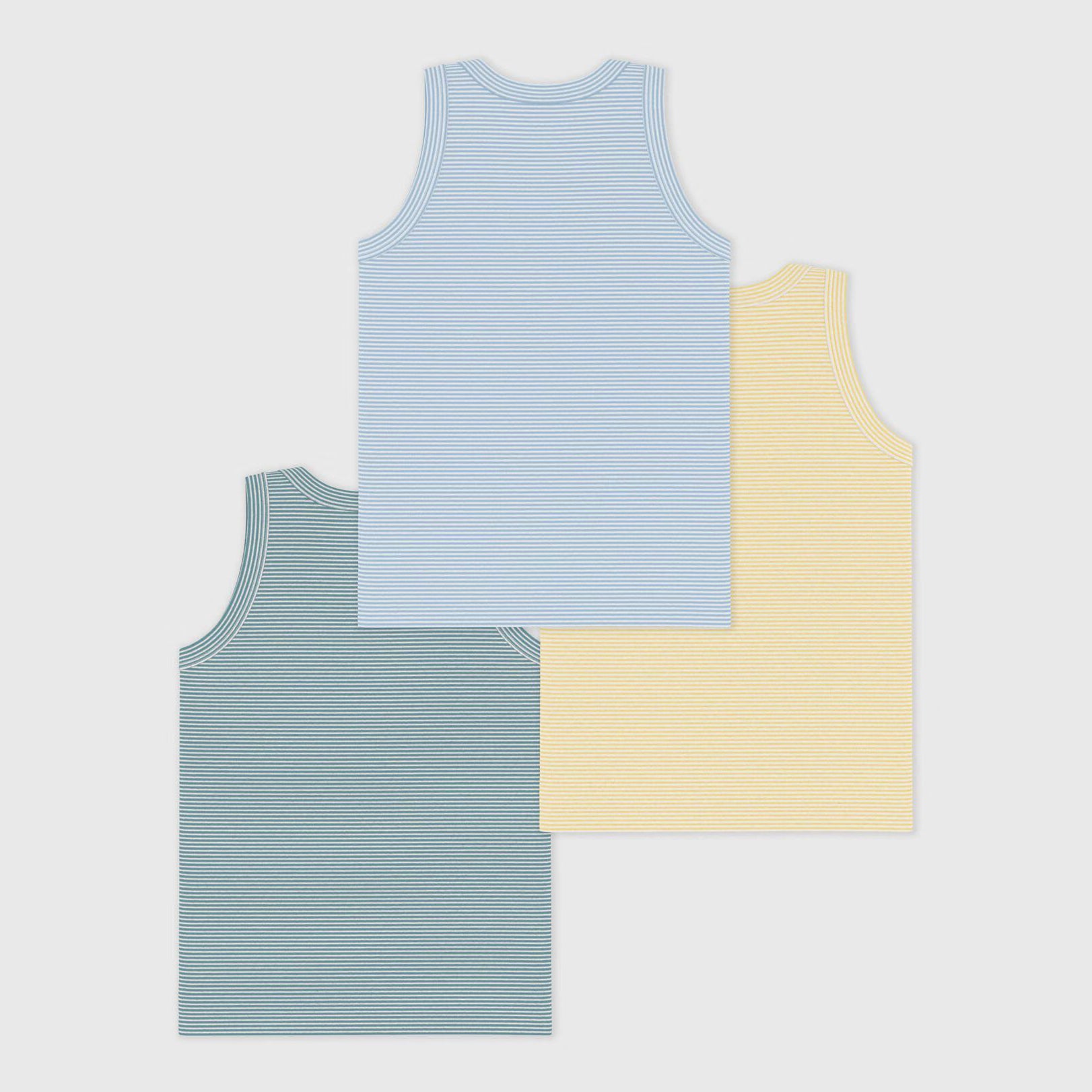Boys Multicolor Cotton Vest Set(3 Pack)