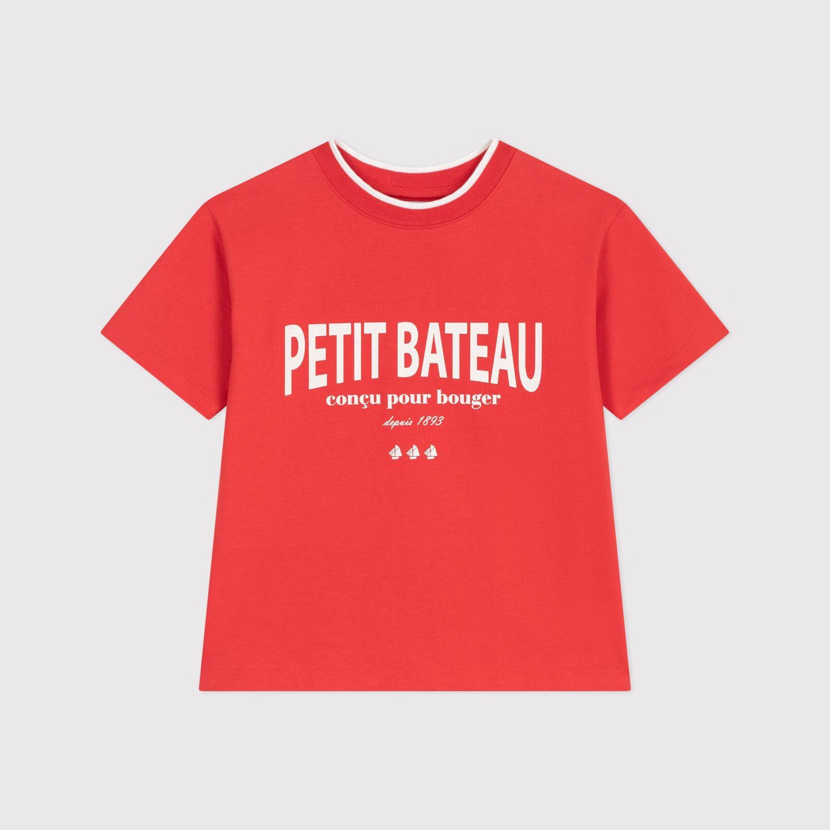 Boys & Girls Red Logo Cotton T-Shirt