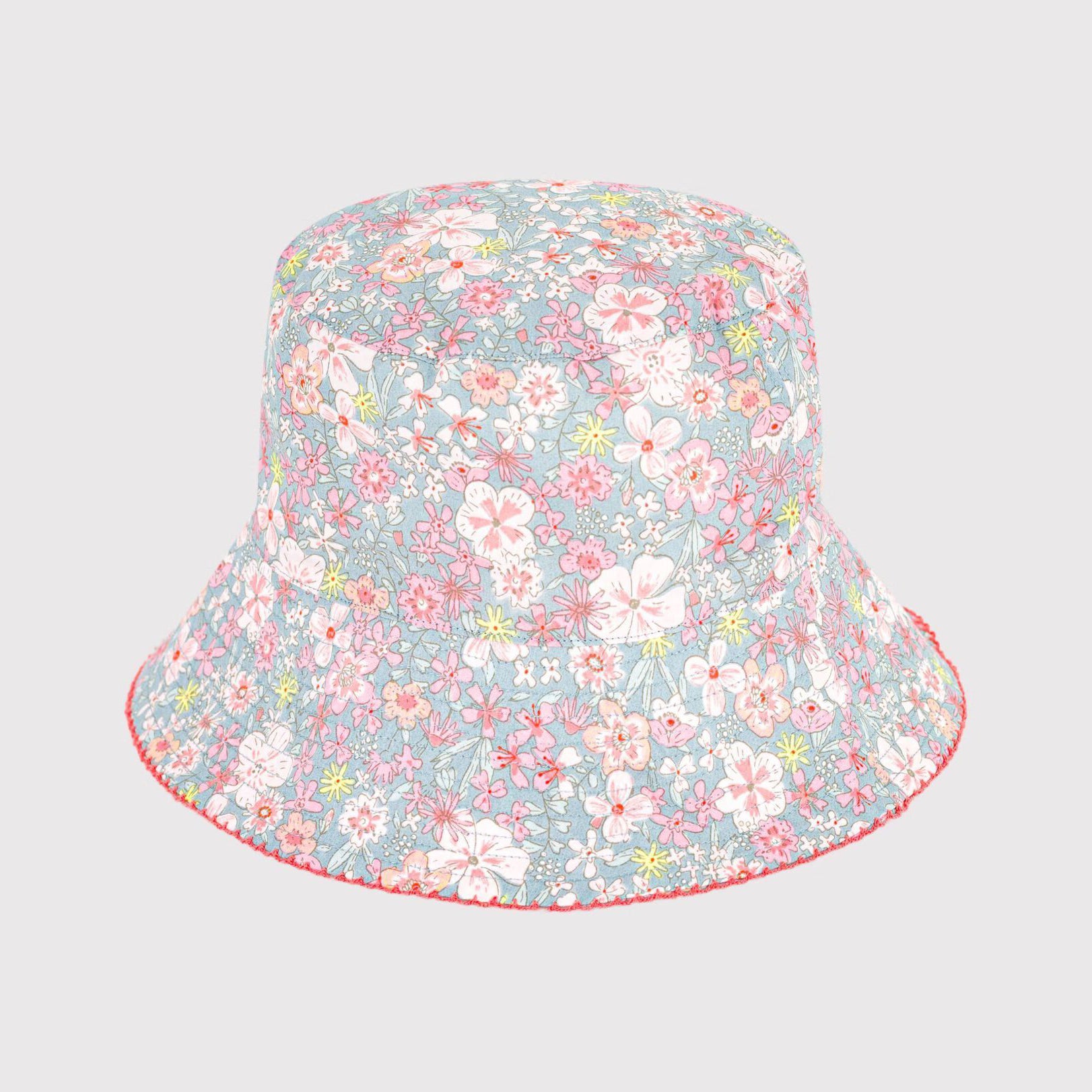 Girls Multicolor Floral Cotton Bucket Hat