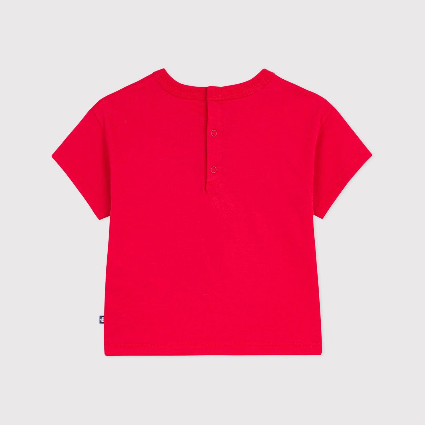 Baby Boys & Girls Red Printed Cotton T-Shirt