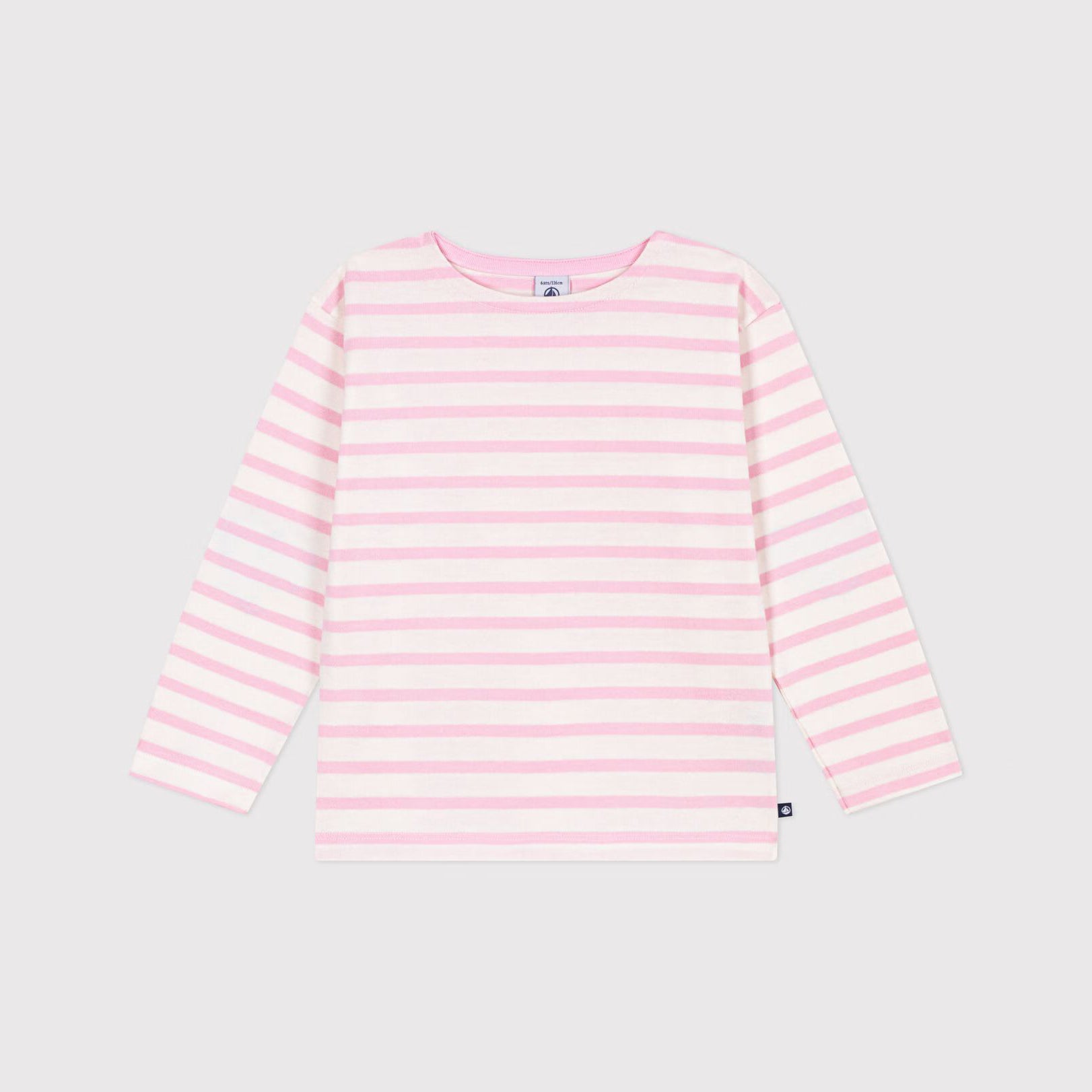 Girls Light Pink Stripes Cotton T-Shirt