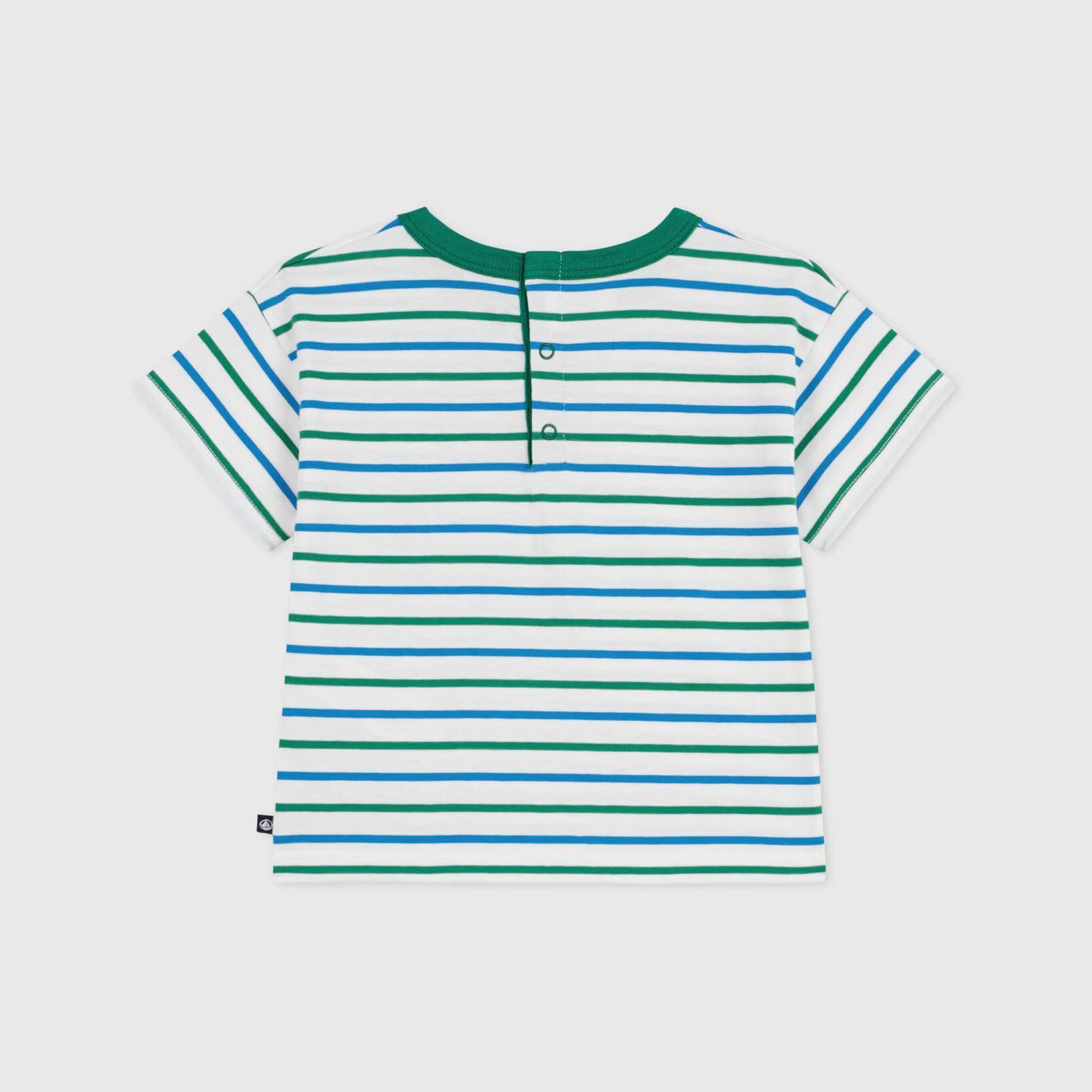 Baby Boys Green Stripes Cotton T-Shirt