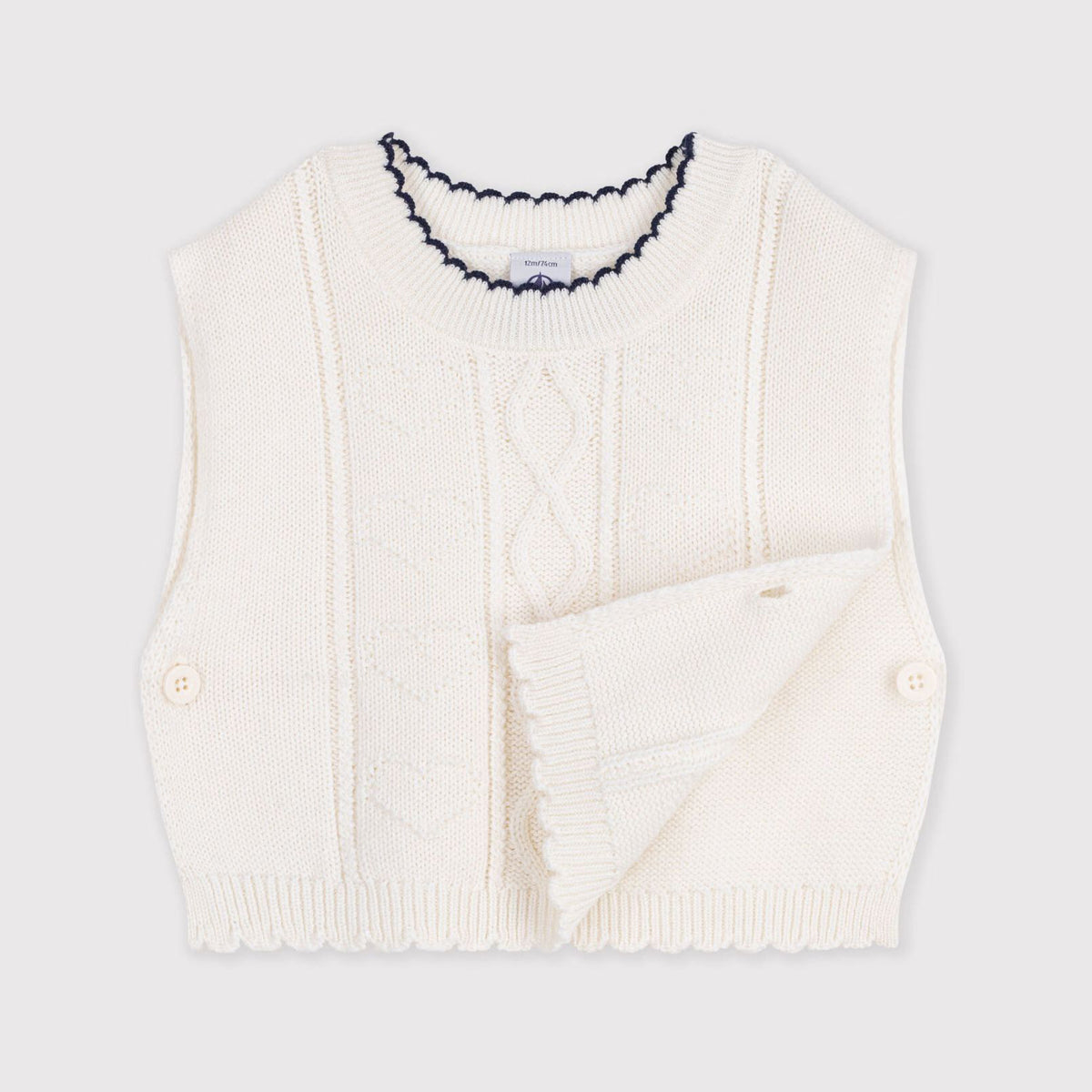 Baby Girls White Wool Vest