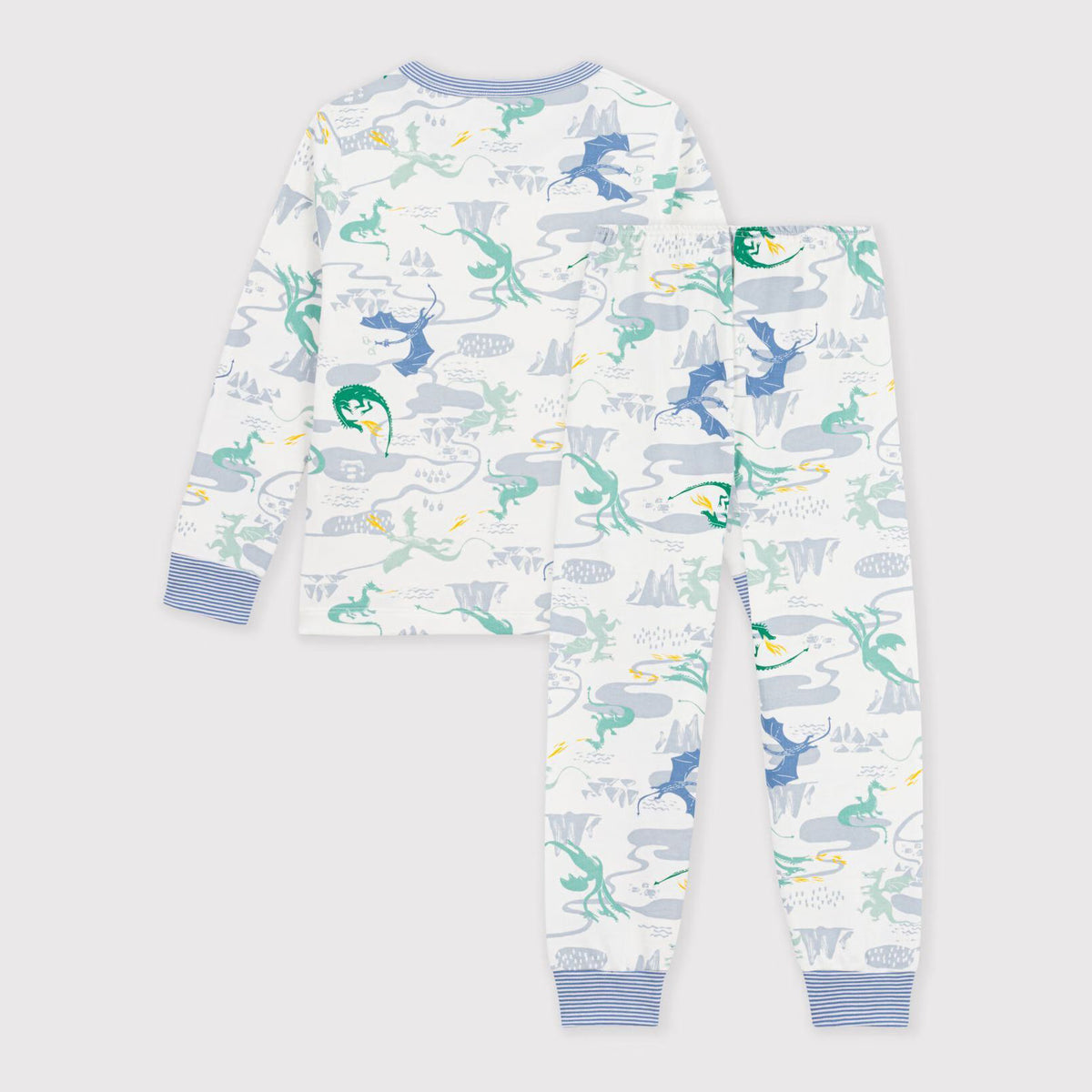 Ensemble de nuit pour garçon en coton imprimé blanc