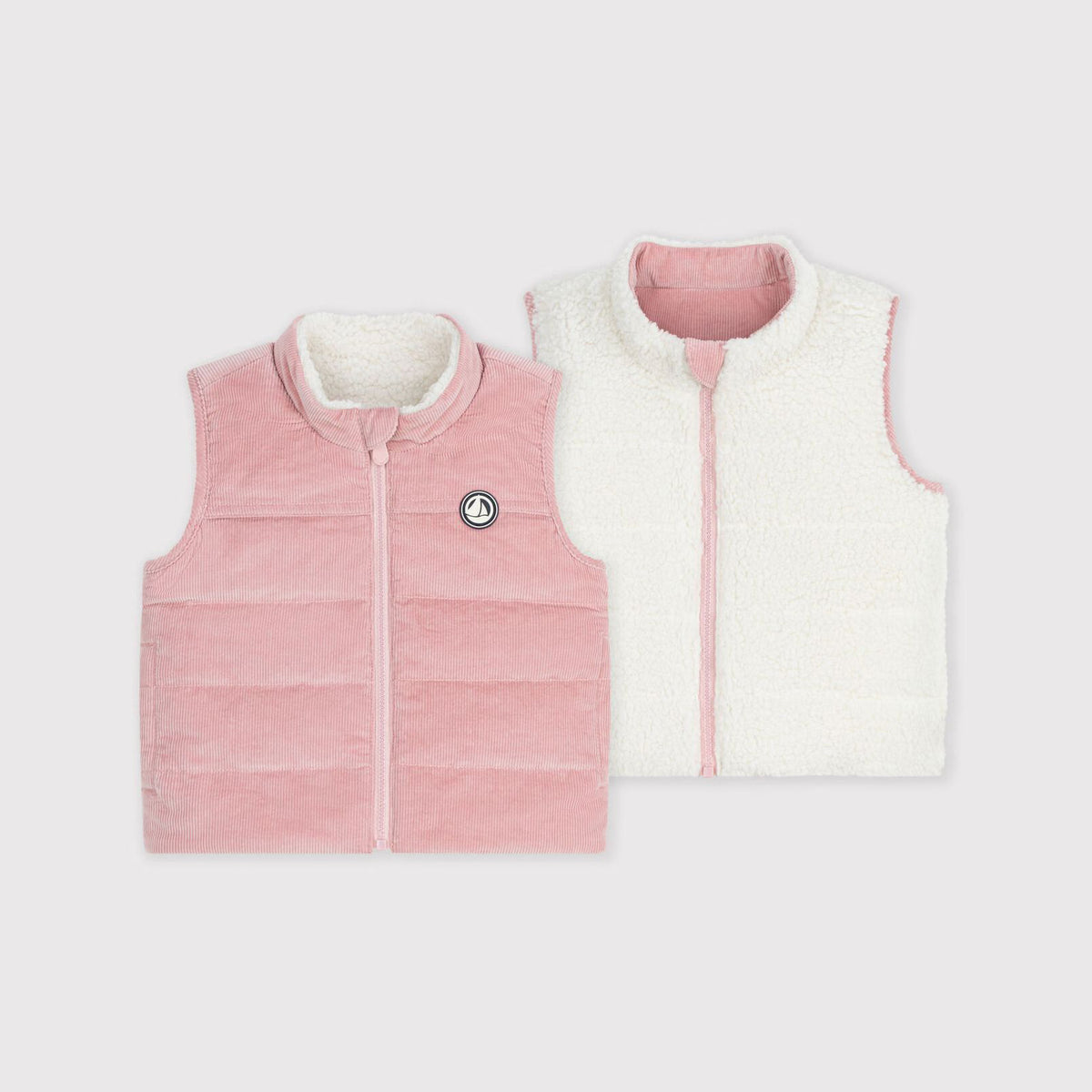 Baby Girls Light Pink Reversible Padded Gilet