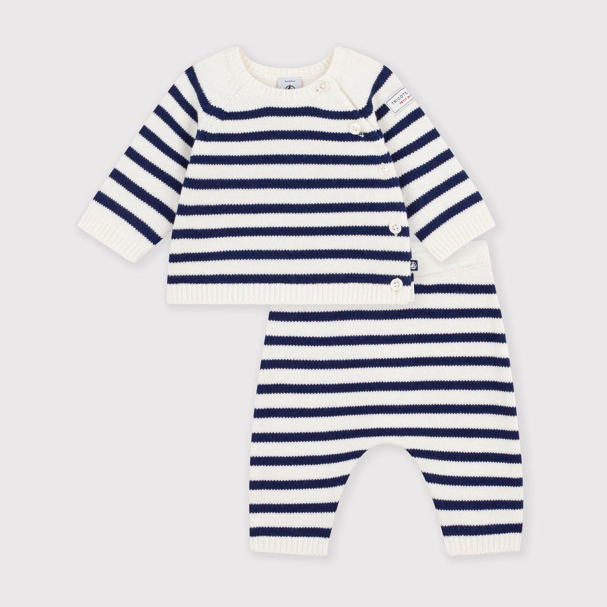 Baby Boys & Girls Blue Stripes Wool Set