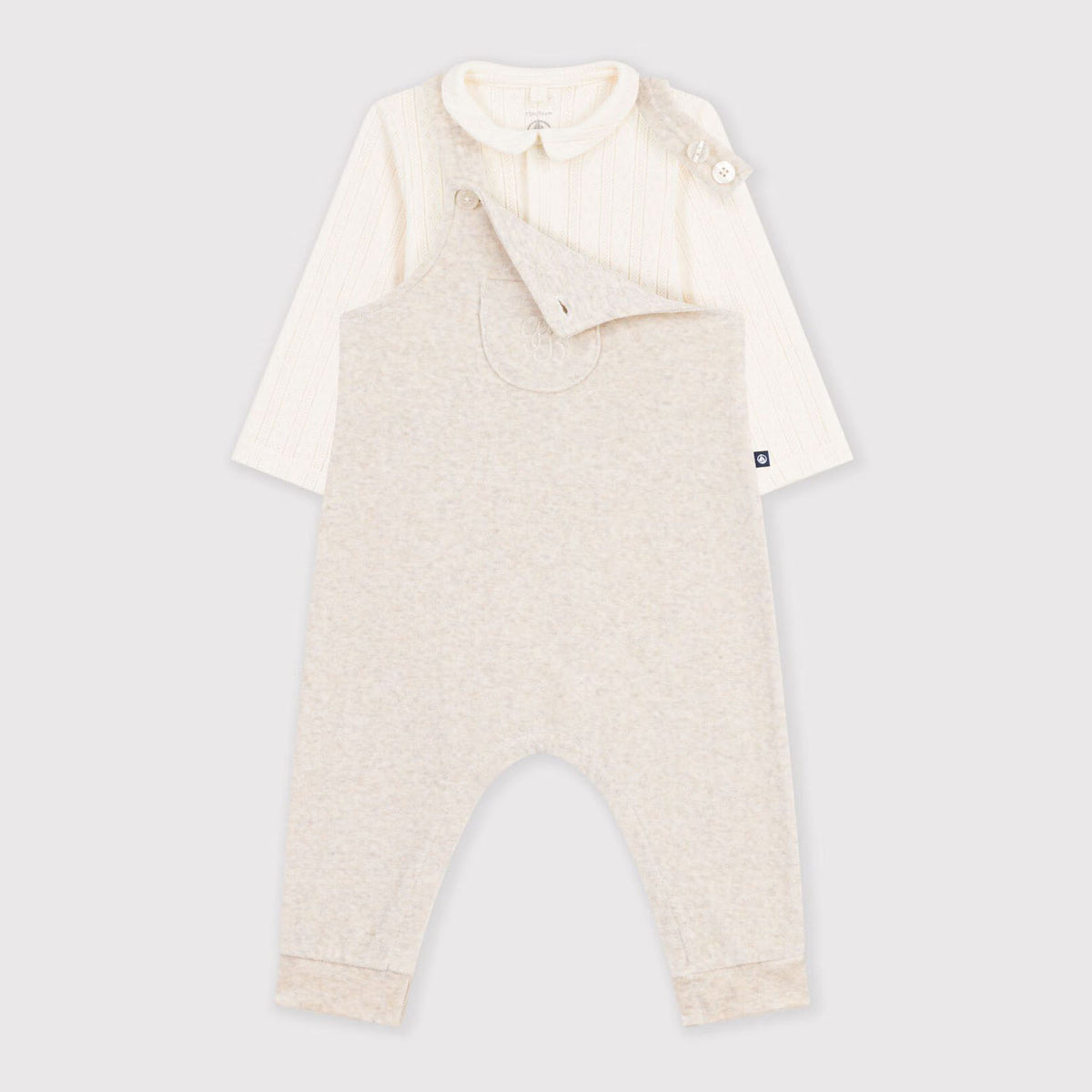 Baby Boys & Girls Beige Cotton Set