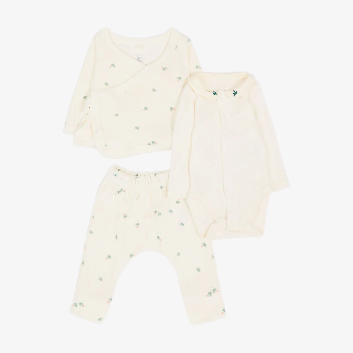 Baby Girls White Floral Cotton Set(3 Pack)