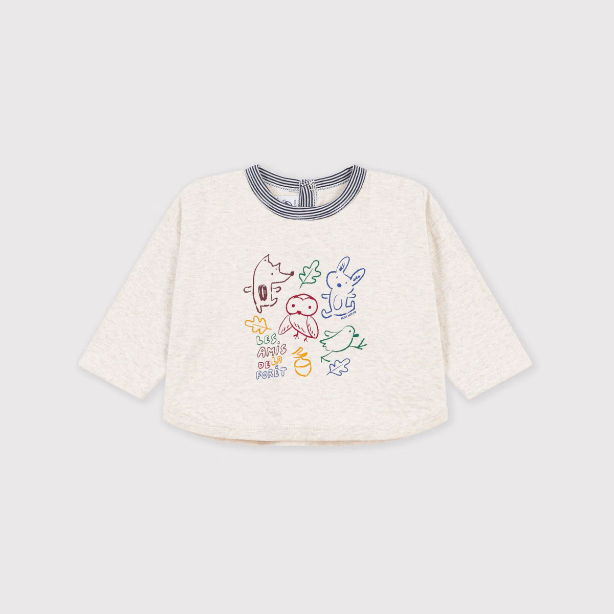 Baby Boys White Printed Cotton T-Shirt