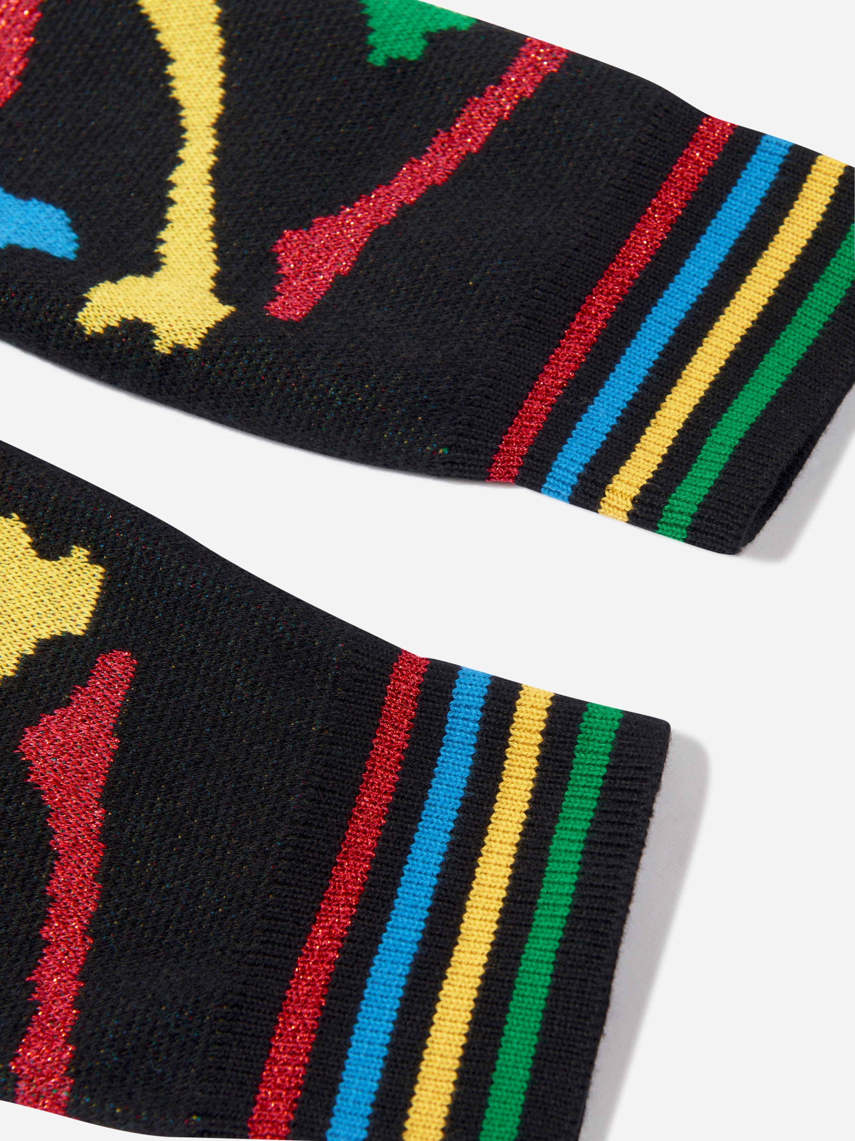 Kids Bones Stacked Joggers in Black
