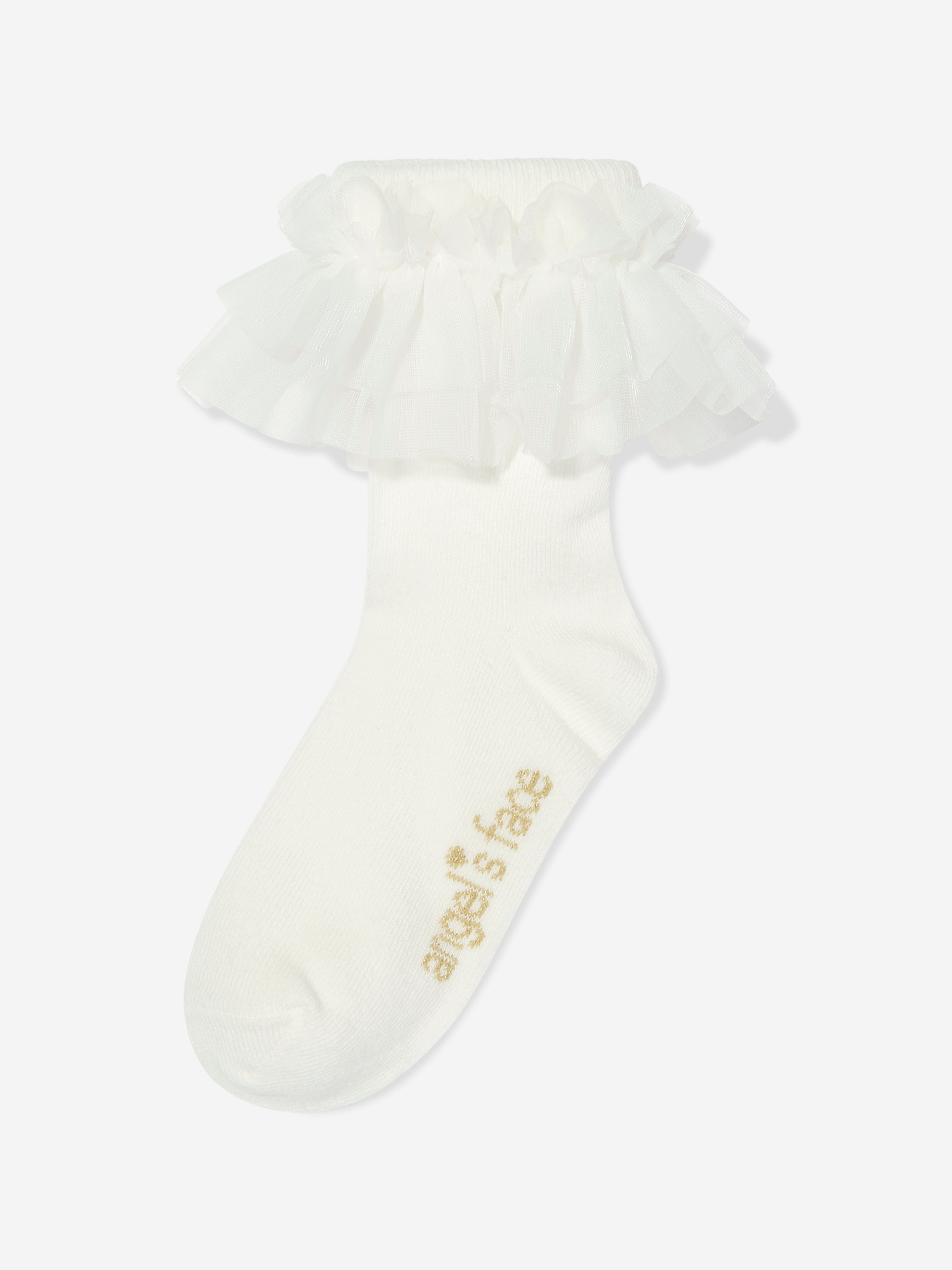 Girls Frilly Socks in White