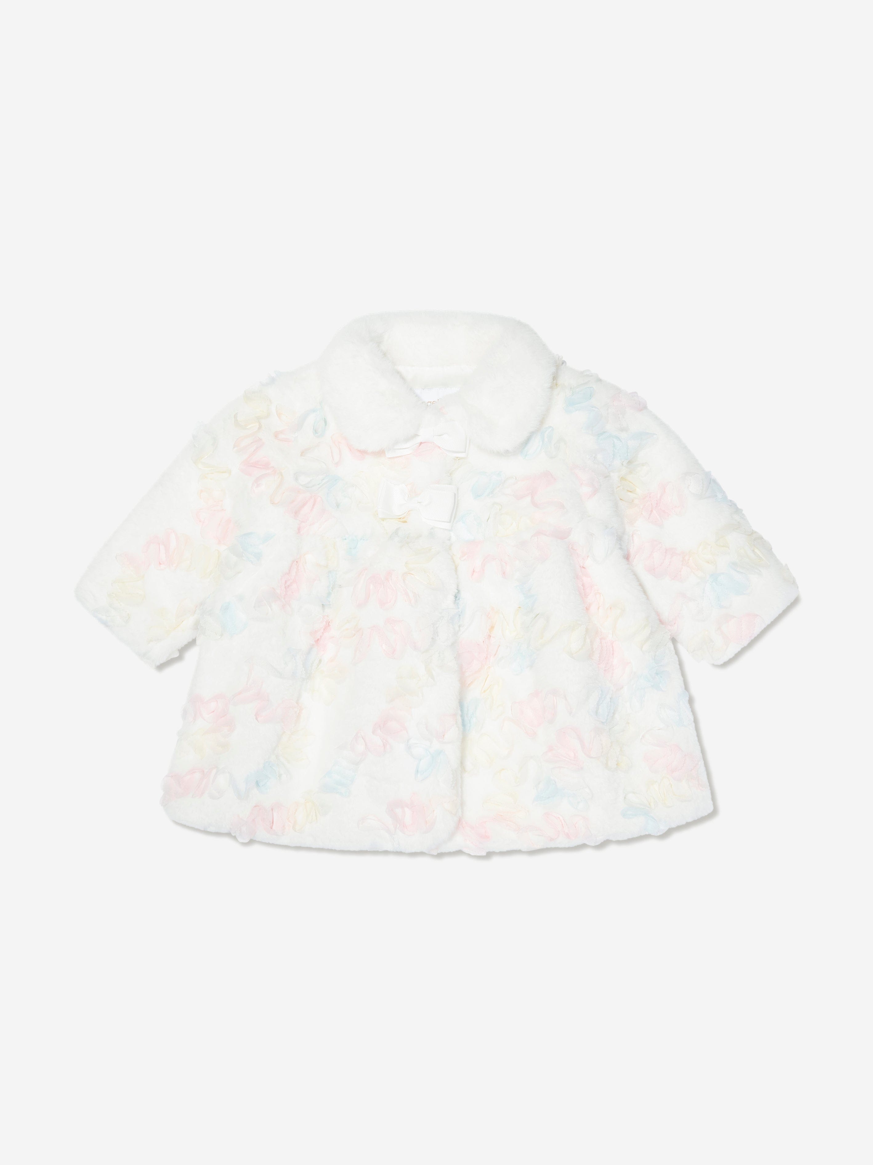 Baby Girls Harmony Pastel Fur Coat in White
