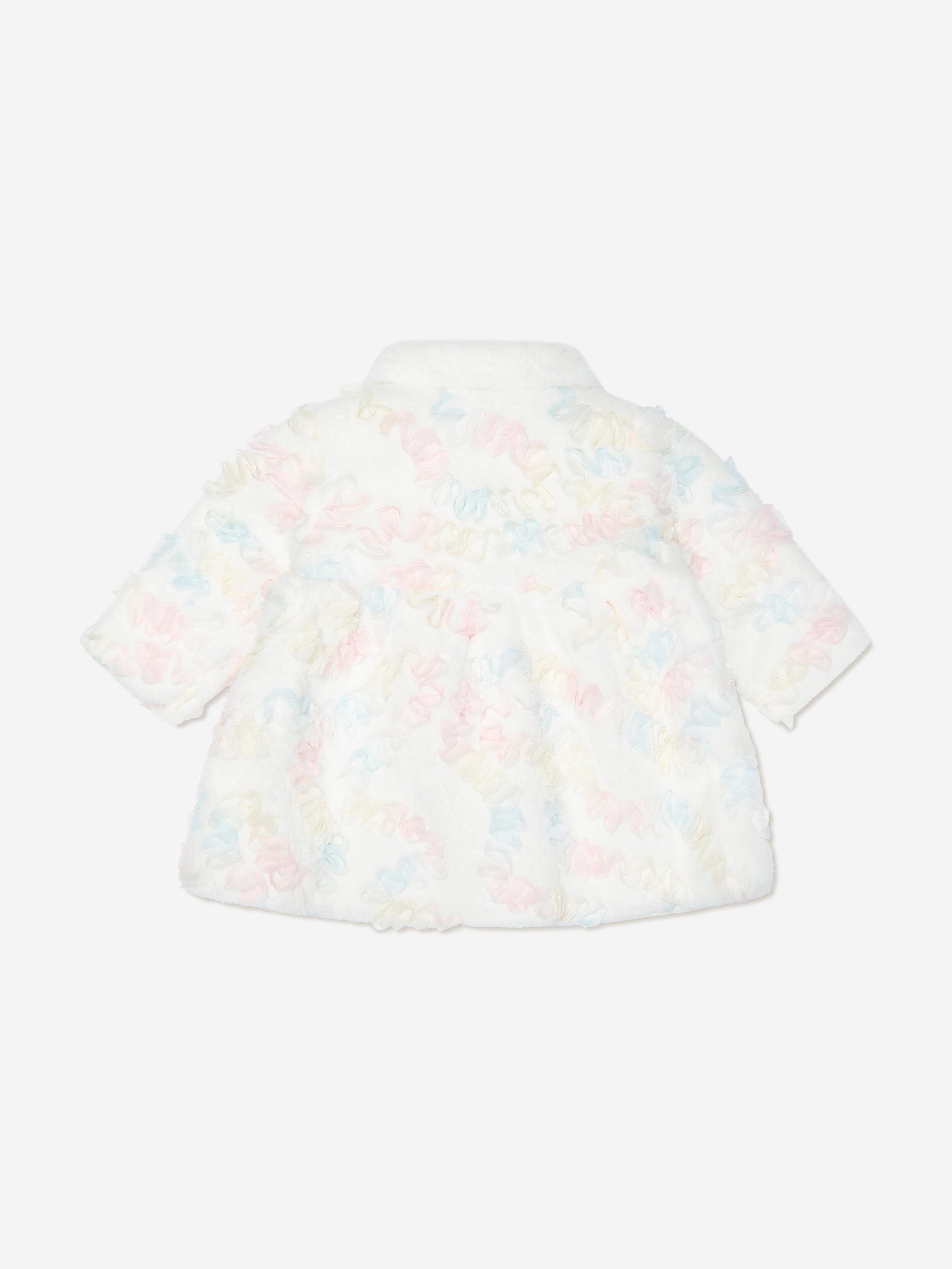 Baby Girls Harmony Pastel Fur Coat in White