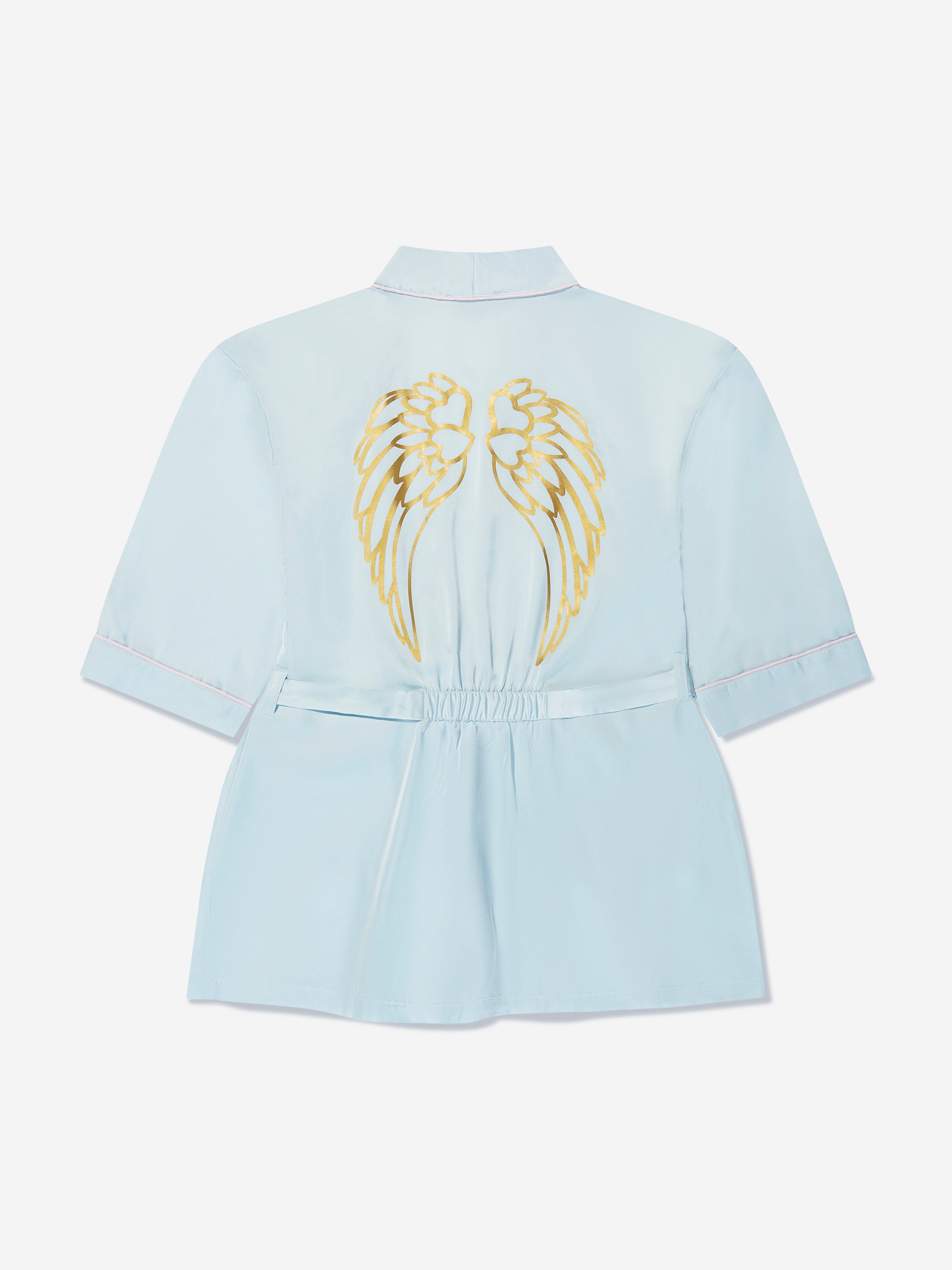Angels Face Girls Satin Dressing Gown And Eye Mask