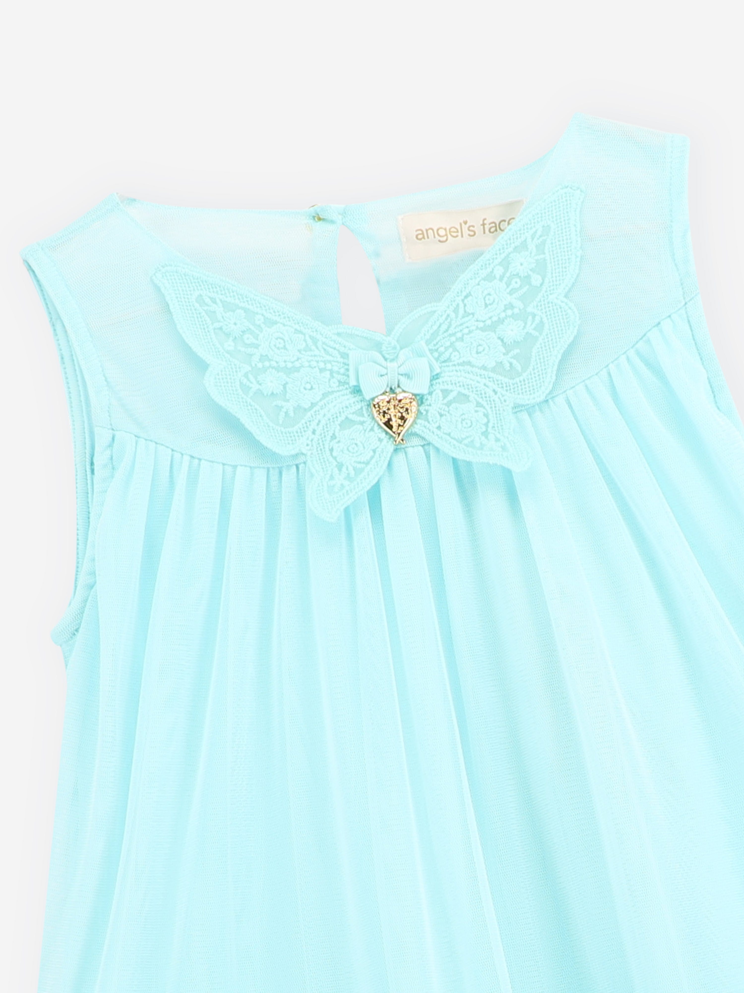 Angels Face Girls Caria Sleeveless Butterfly Dress in Blue