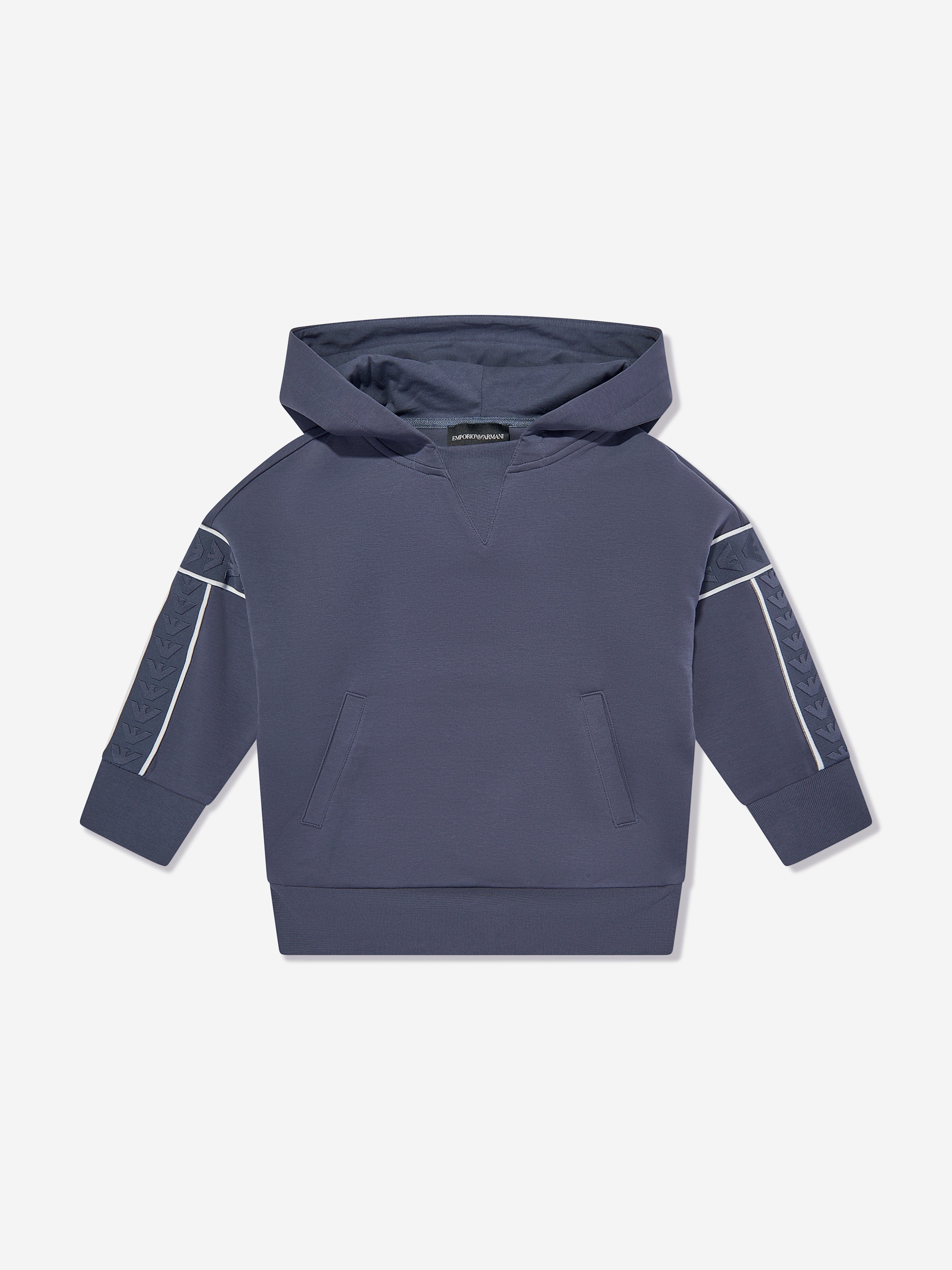 Emporio Armani Boys Logo Hoodie in Blue