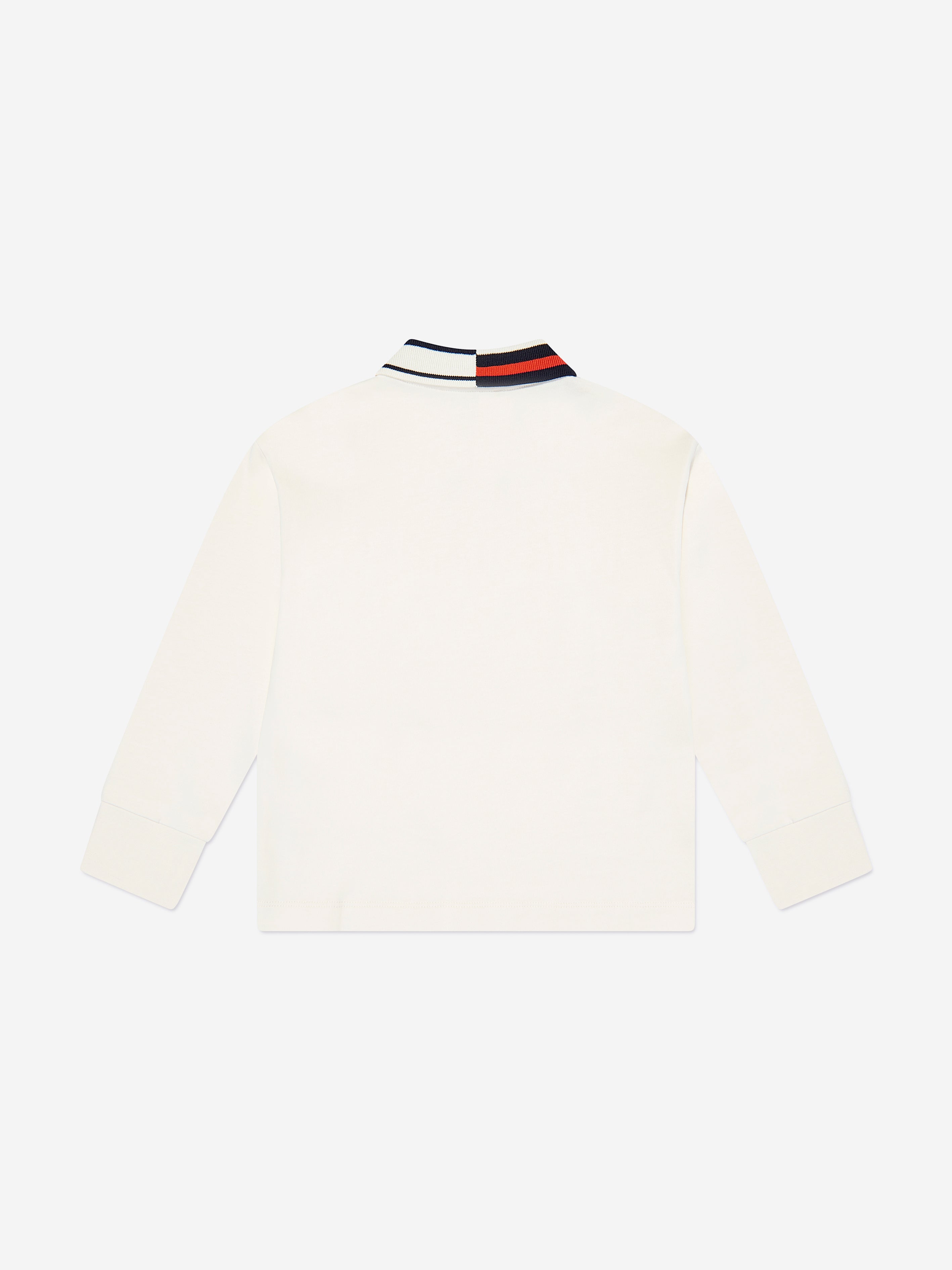 Emporio Armani Boys Long Sleeve Polo Shirt in Ivory