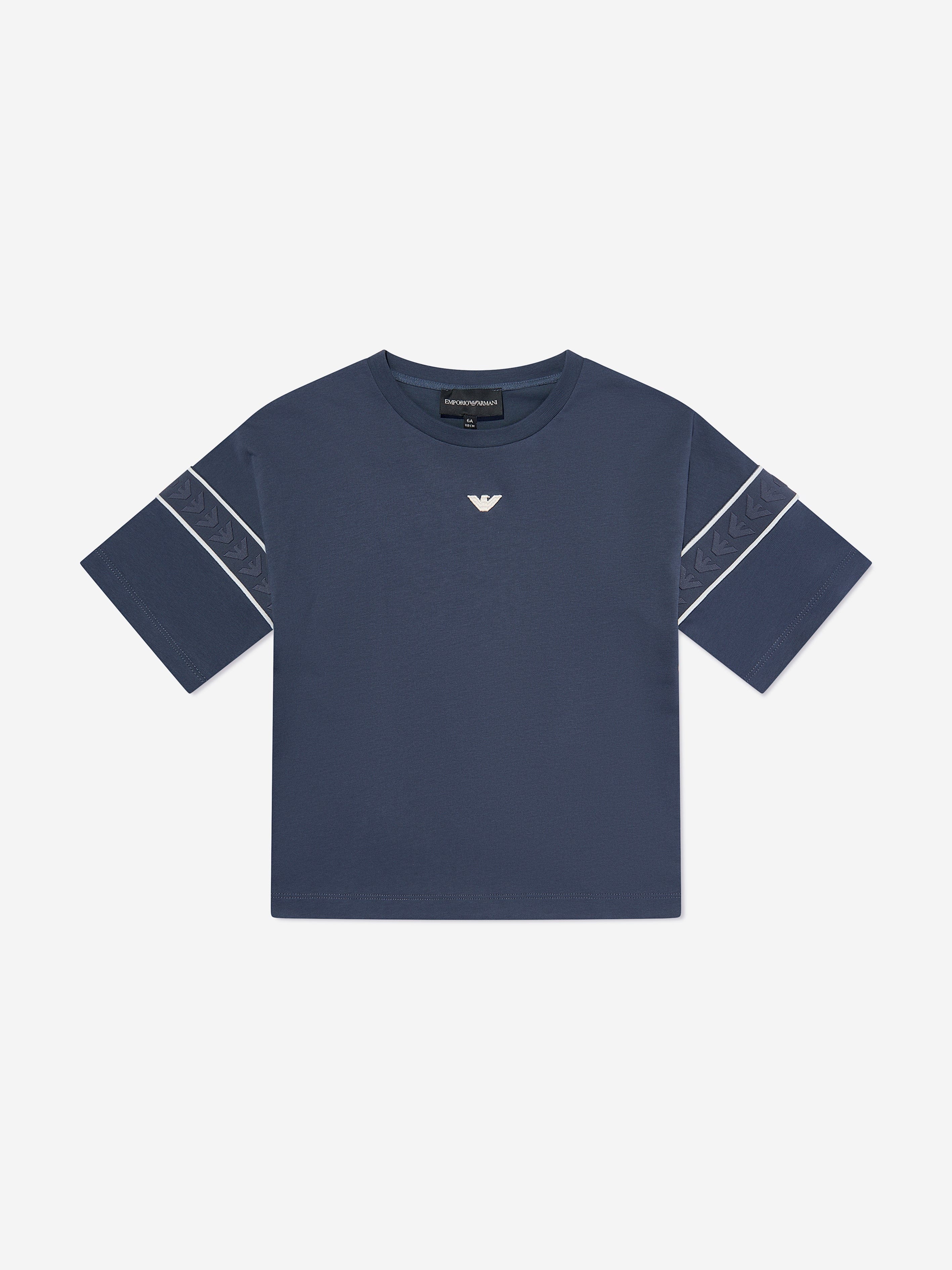 Emporio Armani Boys Logo T-Shirt in Blue